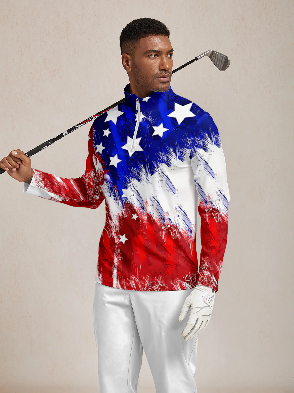 Hyper-prep Men's Golf Shirt Quarterzip UPF50+ - Image 2
