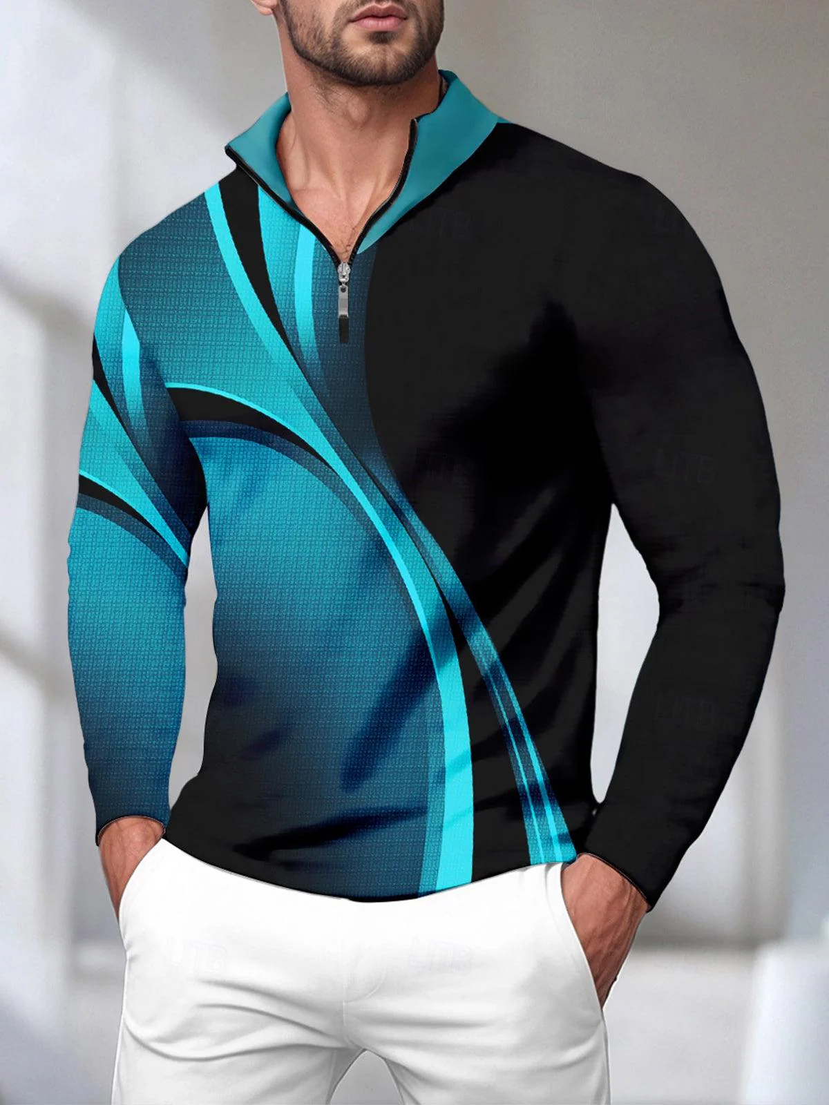 Hyper-prep Men's Golf Shirt Quarterzip UPF50+ - Image 7