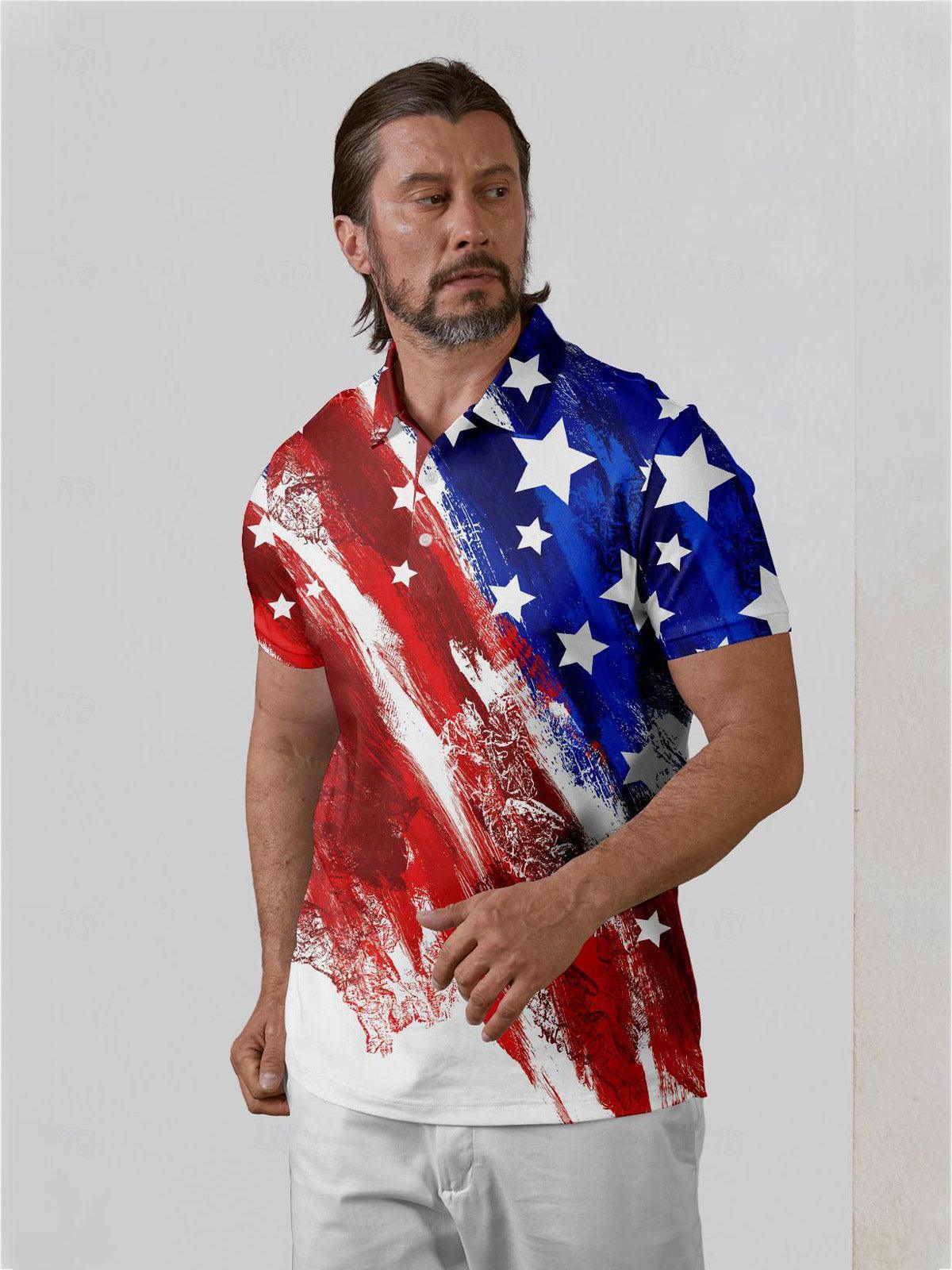 Hyper-prep USA 1776 Men's Polo Top UPF50+ - Image 5