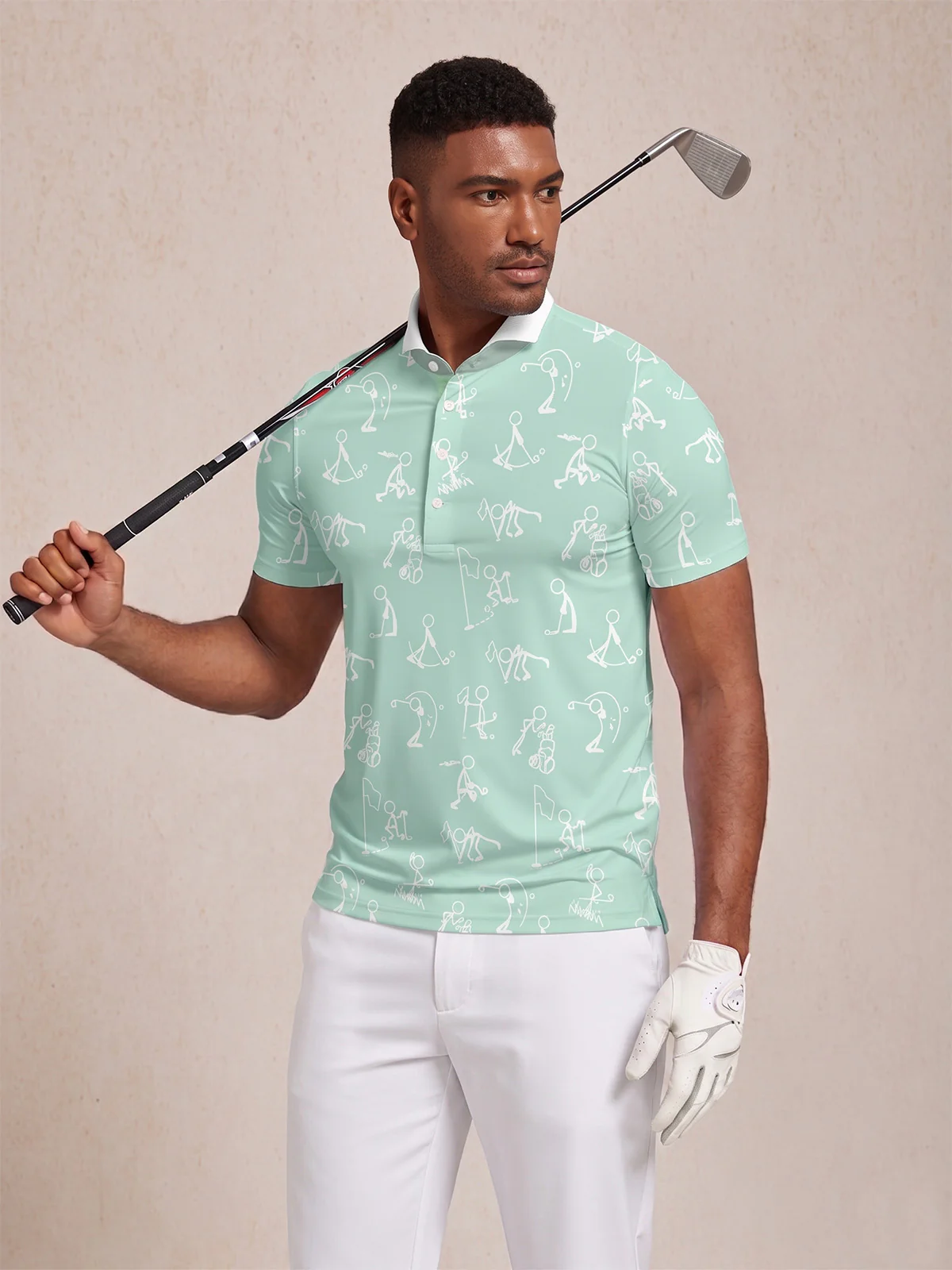 Hyper-prep Men's Ribbed Collar Polo Top UPF50+ - Image 13