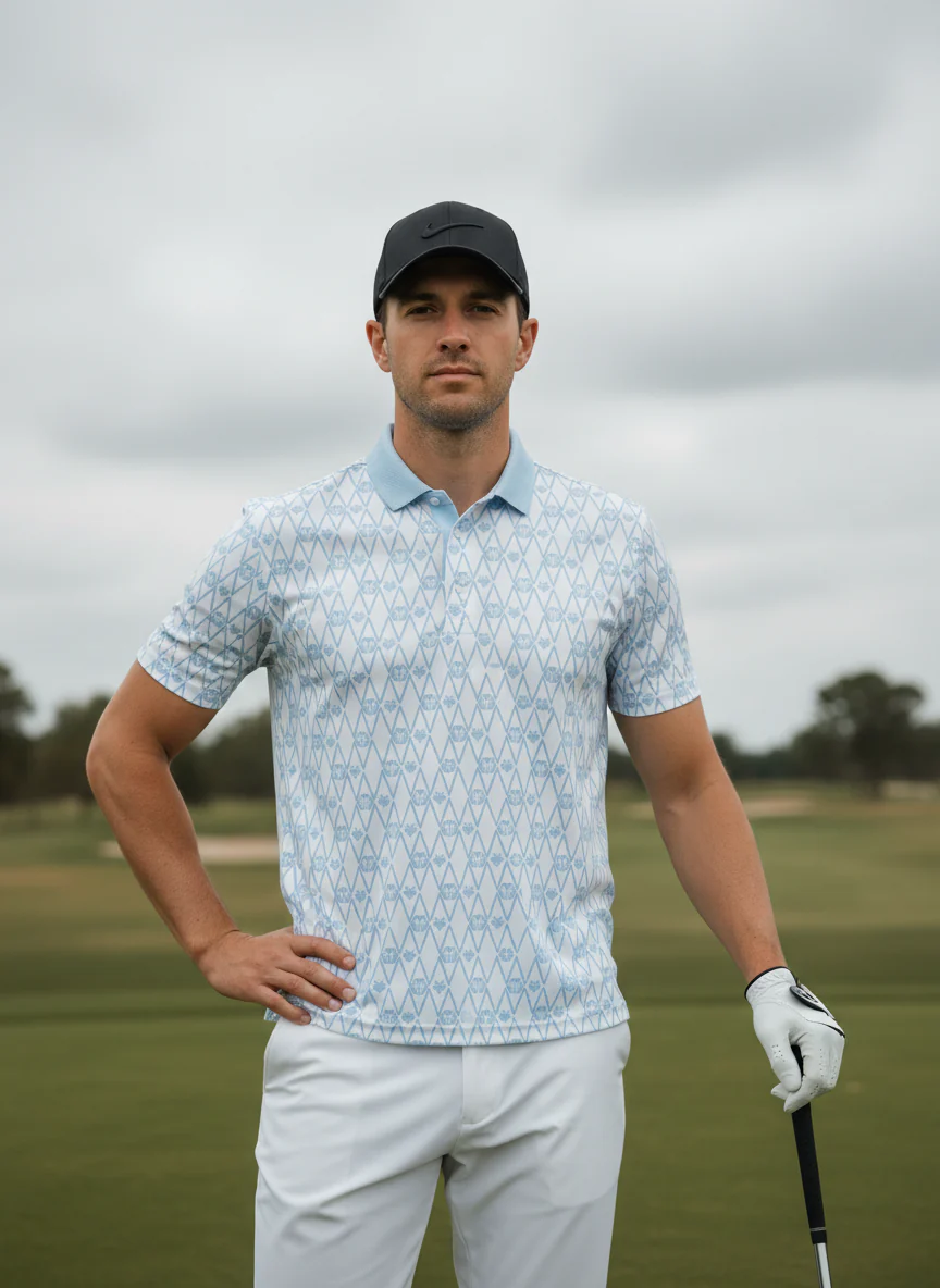 Hyper-prep Men's Ribbed Collar Polo Top UPF50+ - Image 10