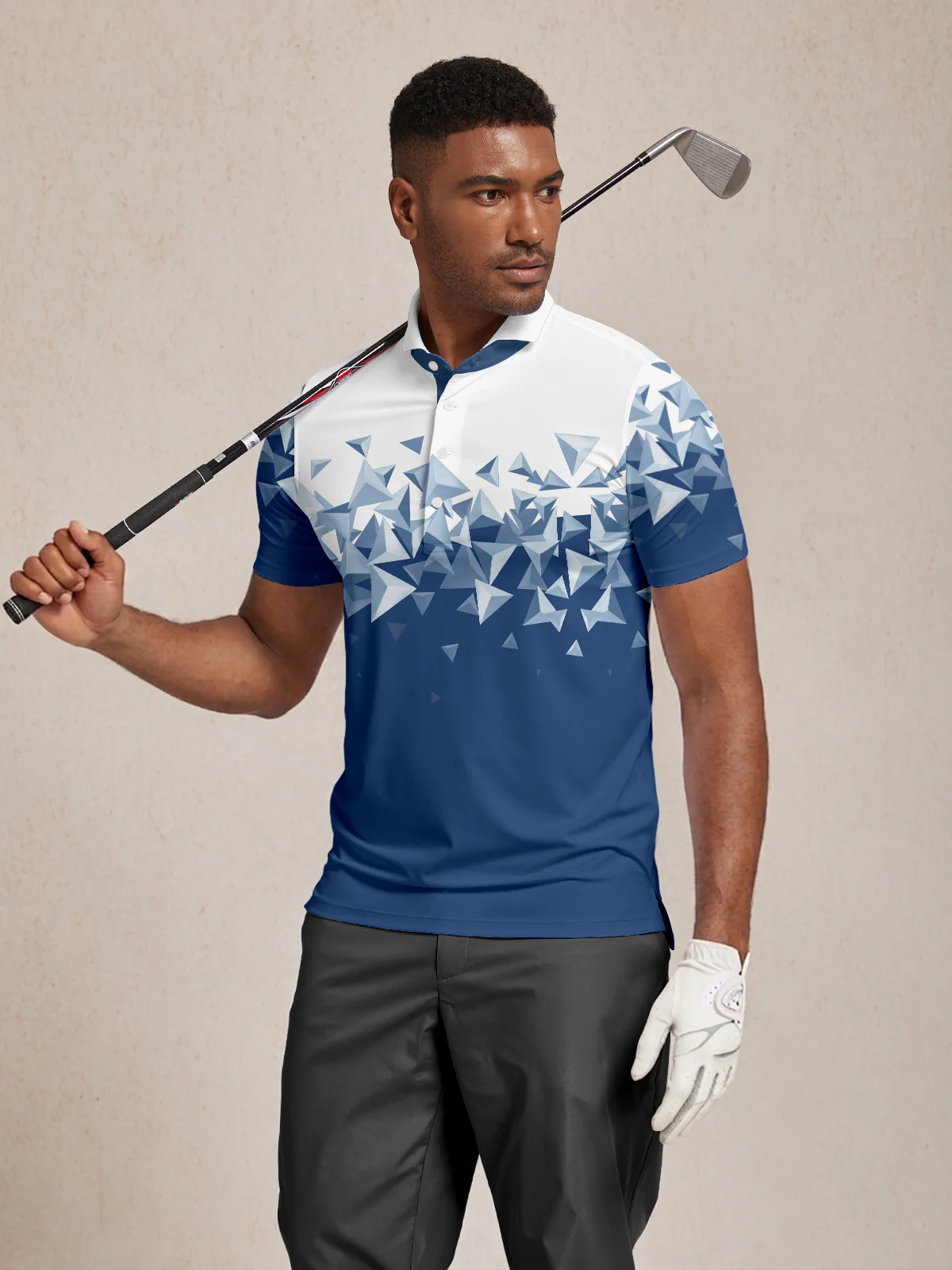 Hyper-prep Men's Ribbed Collar Polo Top UPF50+ - Image 7