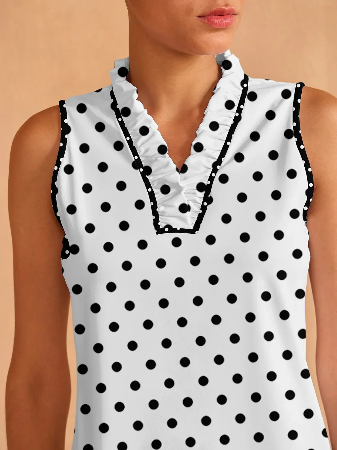 Hyper-prep Ruffle V-Neck Tank Top UPF50+ - Image 3