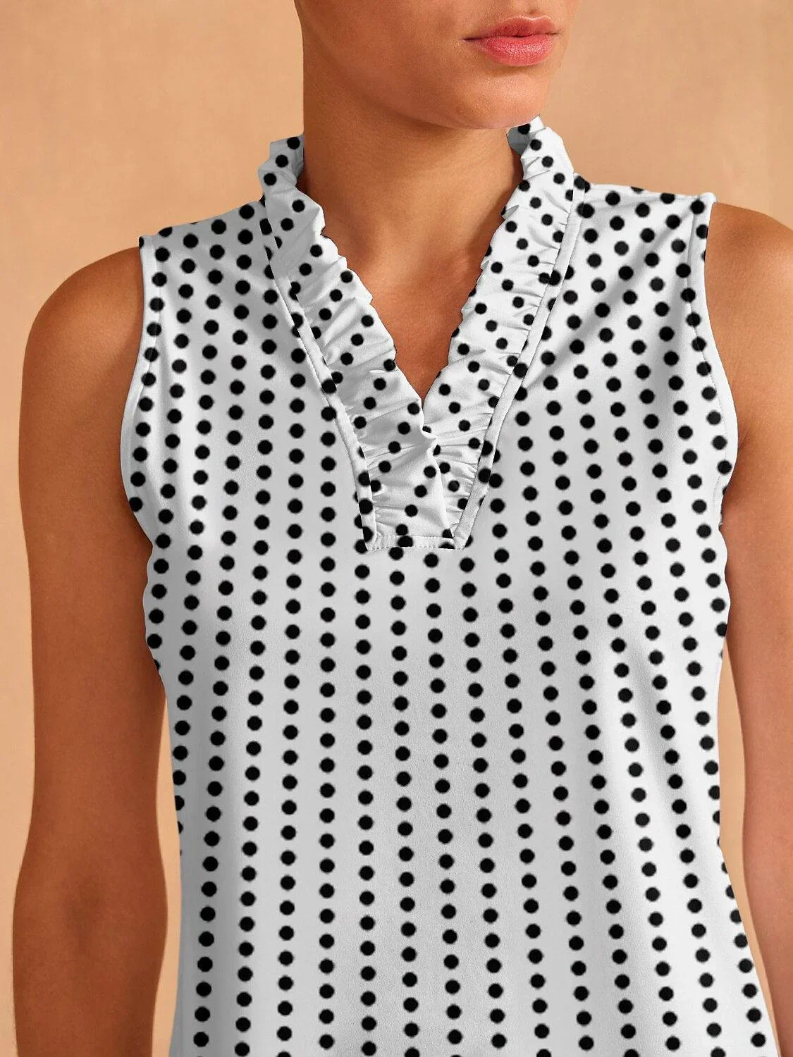 Hyper-prep Ruffle V-Neck Tank Top UPF50+ - Image 3