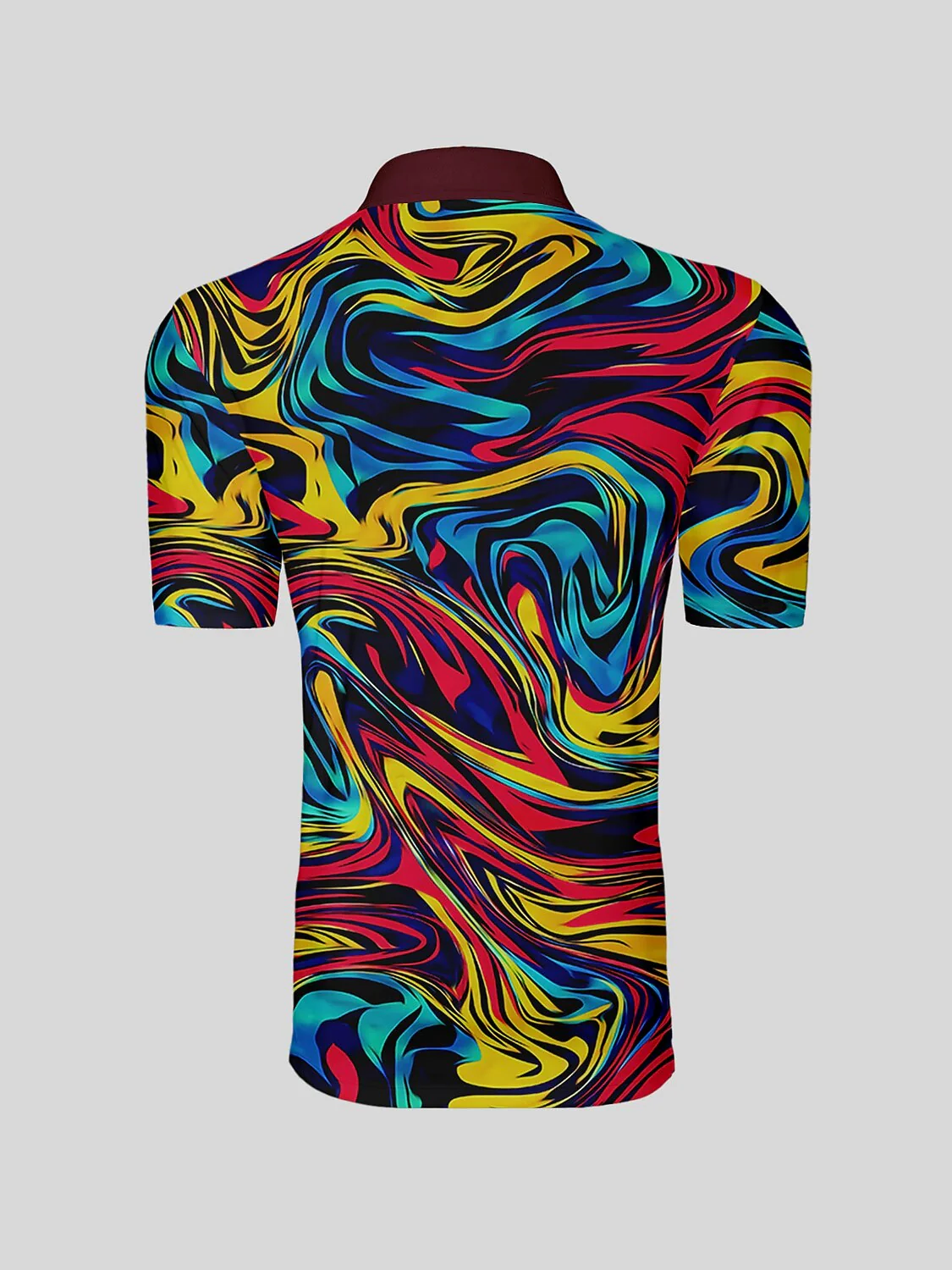 Inked Skins Men's Ribbed Collar Polo Top UPF50+ - Image 6