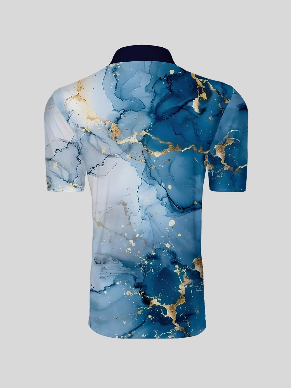 Inked Skins Men's Ribbed Collar Polo Top UPF50+ - Image 6