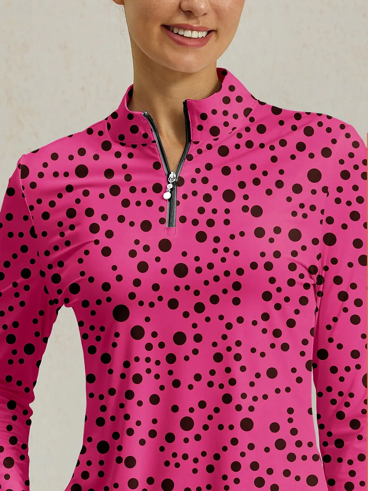 Inked Skins Silky Ruffle Golf Shirt Quarterzip UPF50+ - Image 3