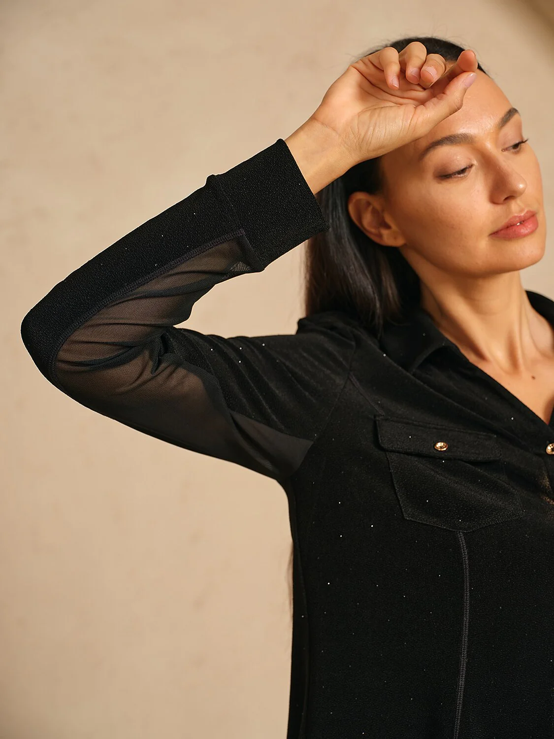 Luxe Limited Edition Sparkle Button Down Golf Shirt - Image 3