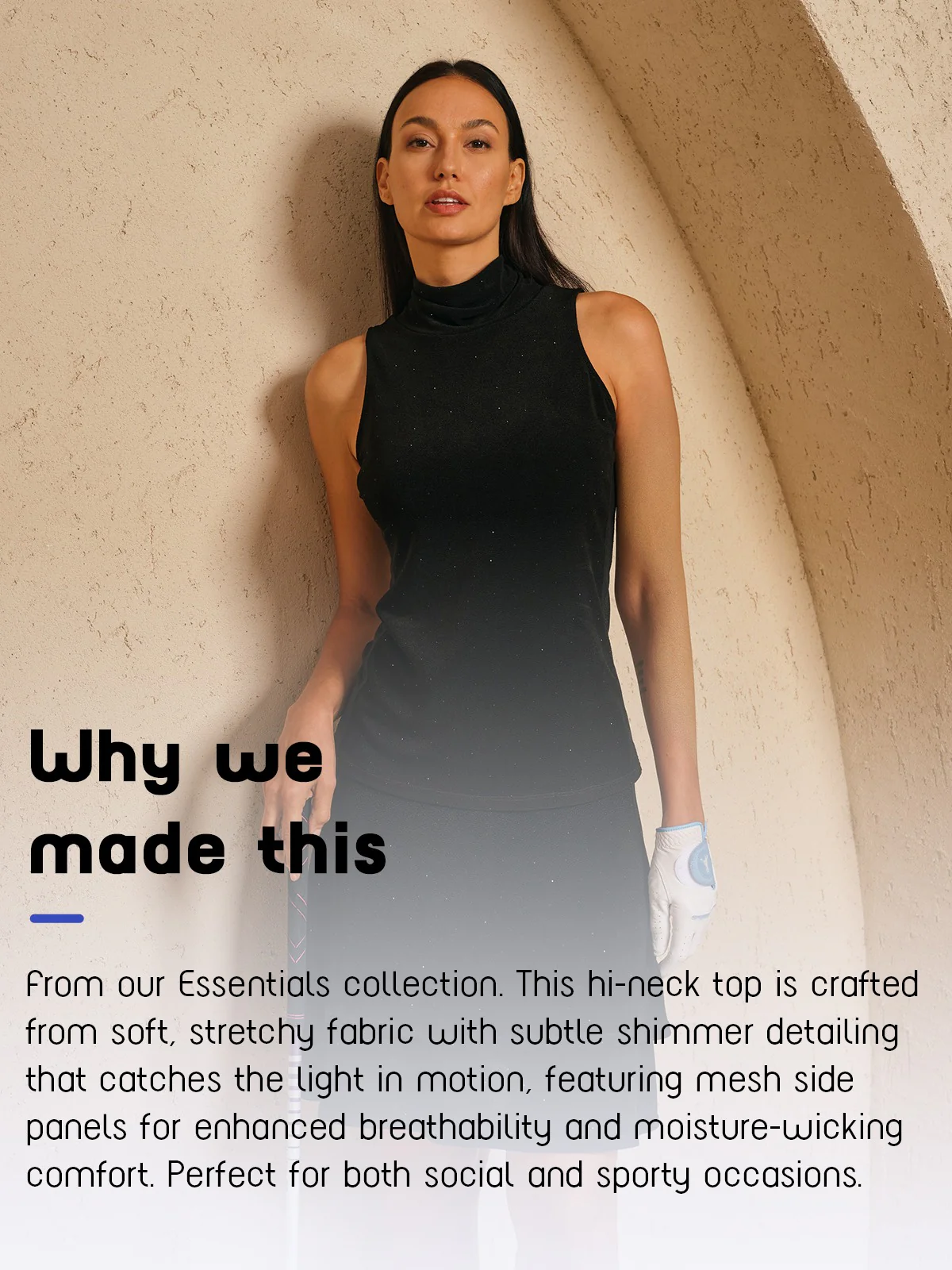 Luxe Limited Edition Sparkle High Neck Golf Tank Top - Image 7