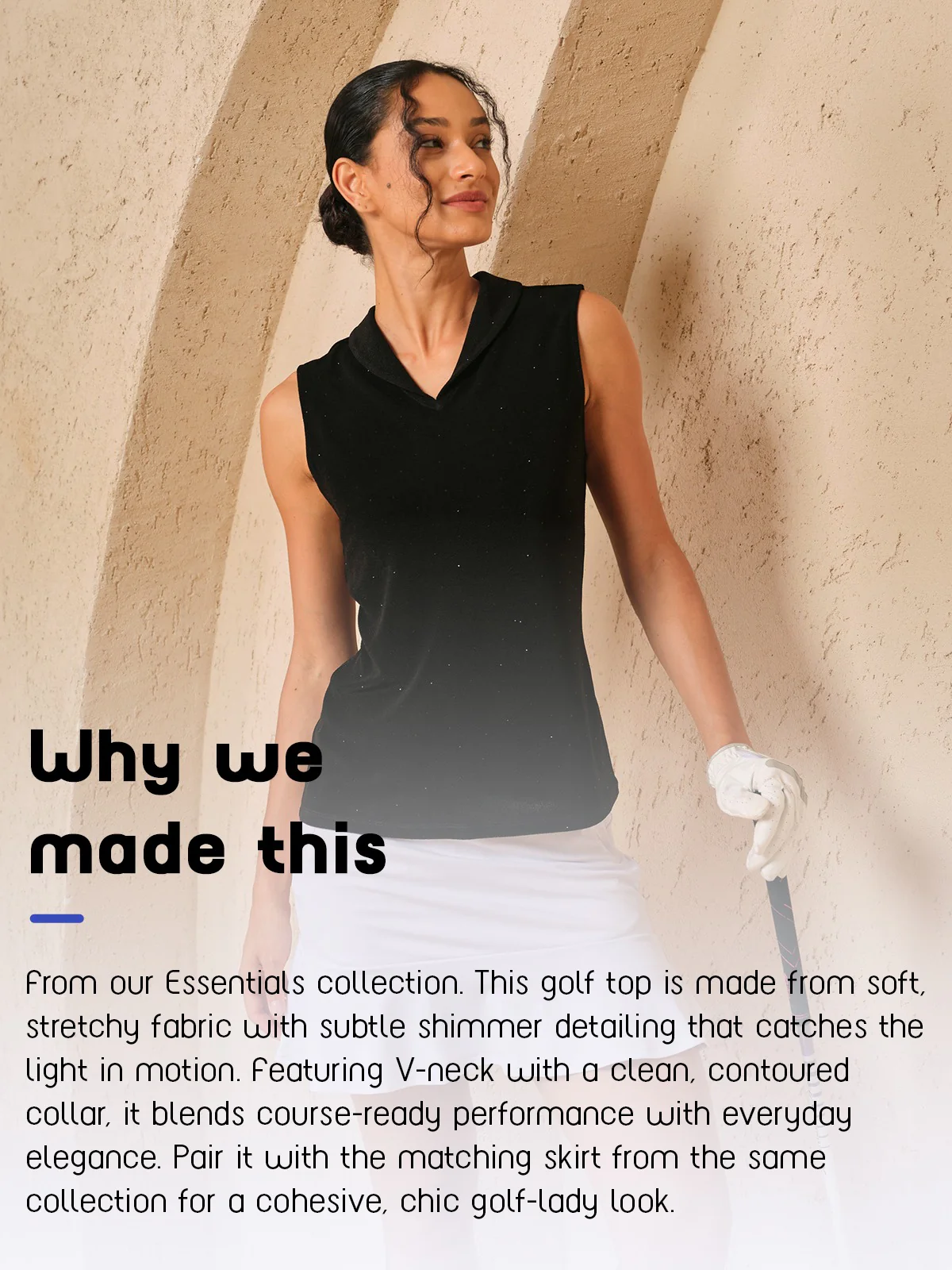 Luxe Limited Edition Sparkle V Neck Golf Tank Top - Image 7