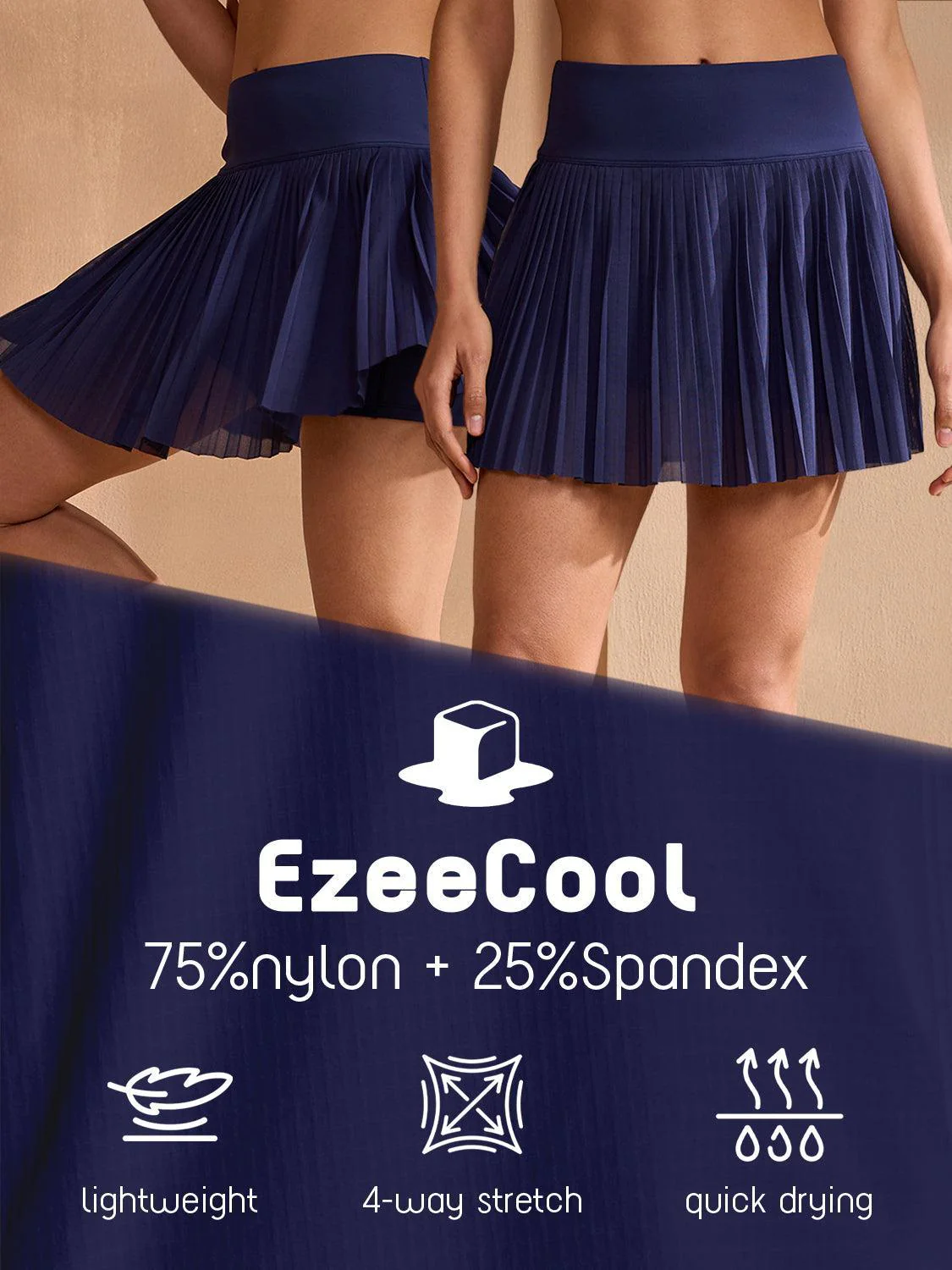 More Than Basic 14.5 Inch A Line Pleated Skort  UPF50+ - Image 13