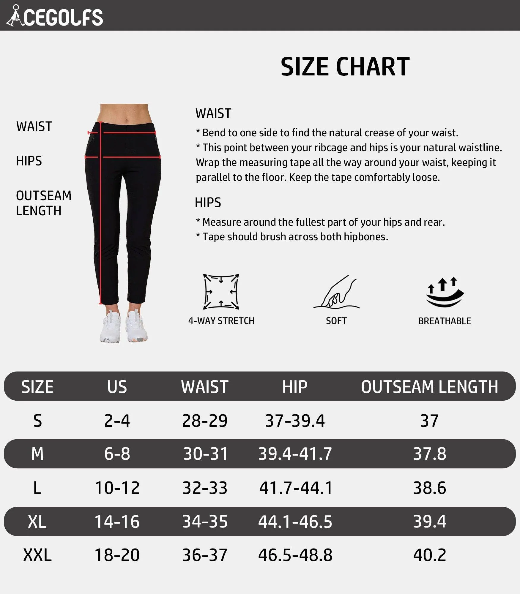 GLAMOUR 28 Inch Slim-Fit Stretch Ankle Pants UPF50+ - Image 3