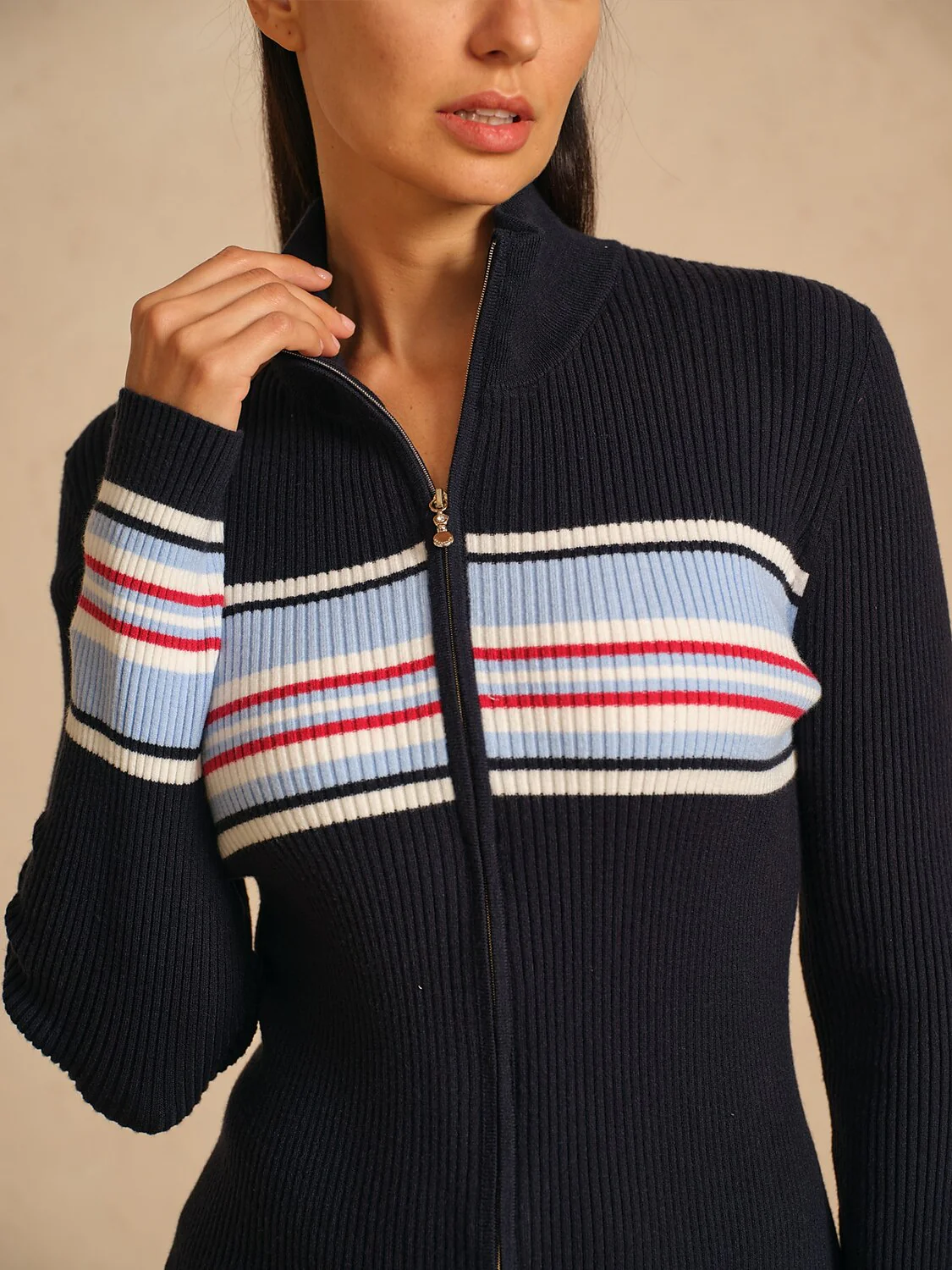 Navycore Golf Full Zip Colorblock Sweater - Image 2