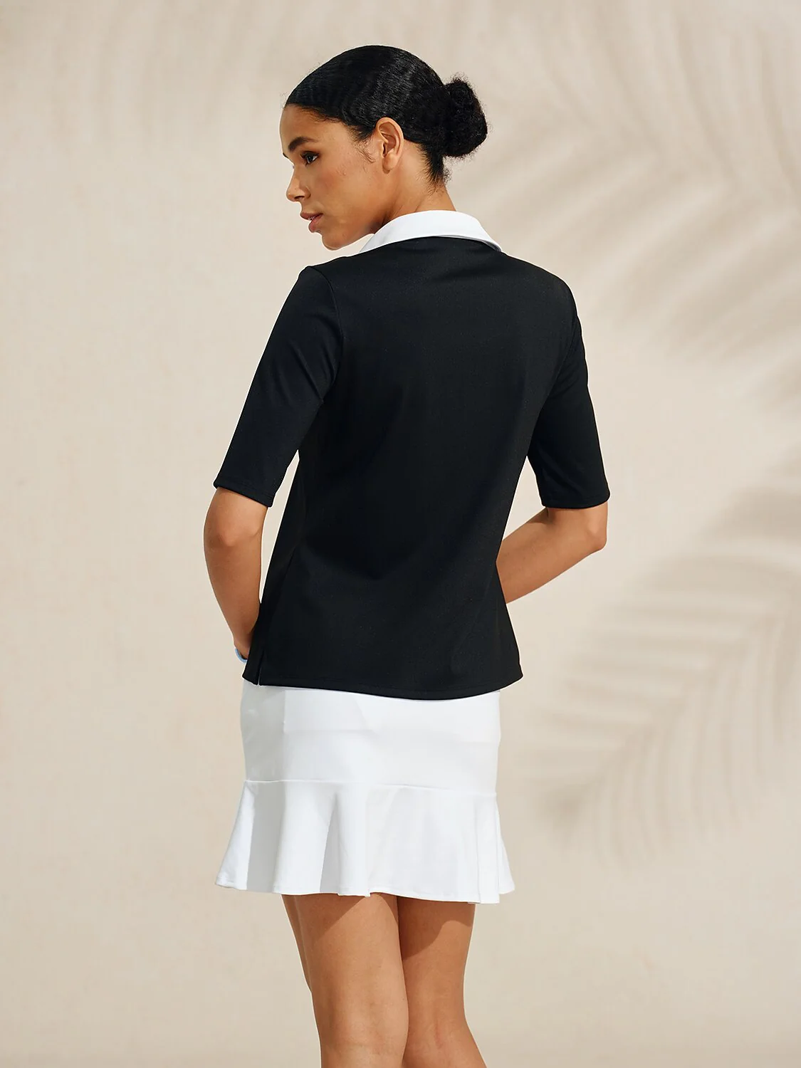More Than Basic Half Sleeve Curve V-Neck Polo Top UPF50+ - Image 41