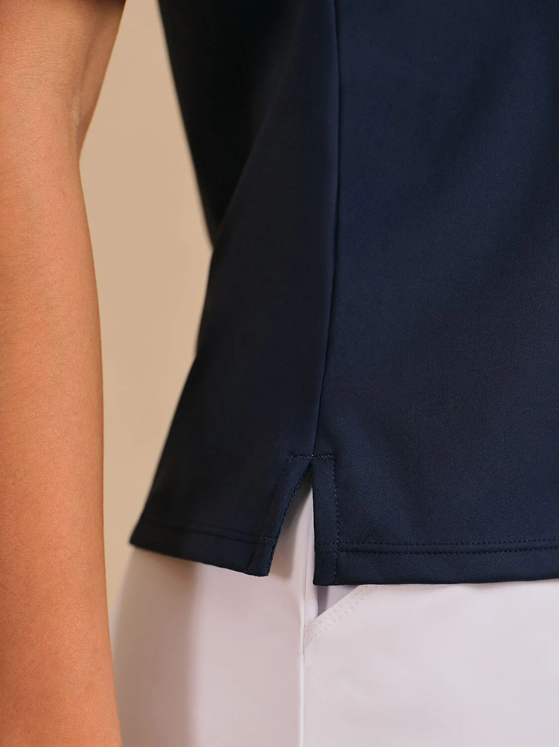 More Than Basic Half Sleeve Curve V-Neck Polo Top UPF50+ - Image 6