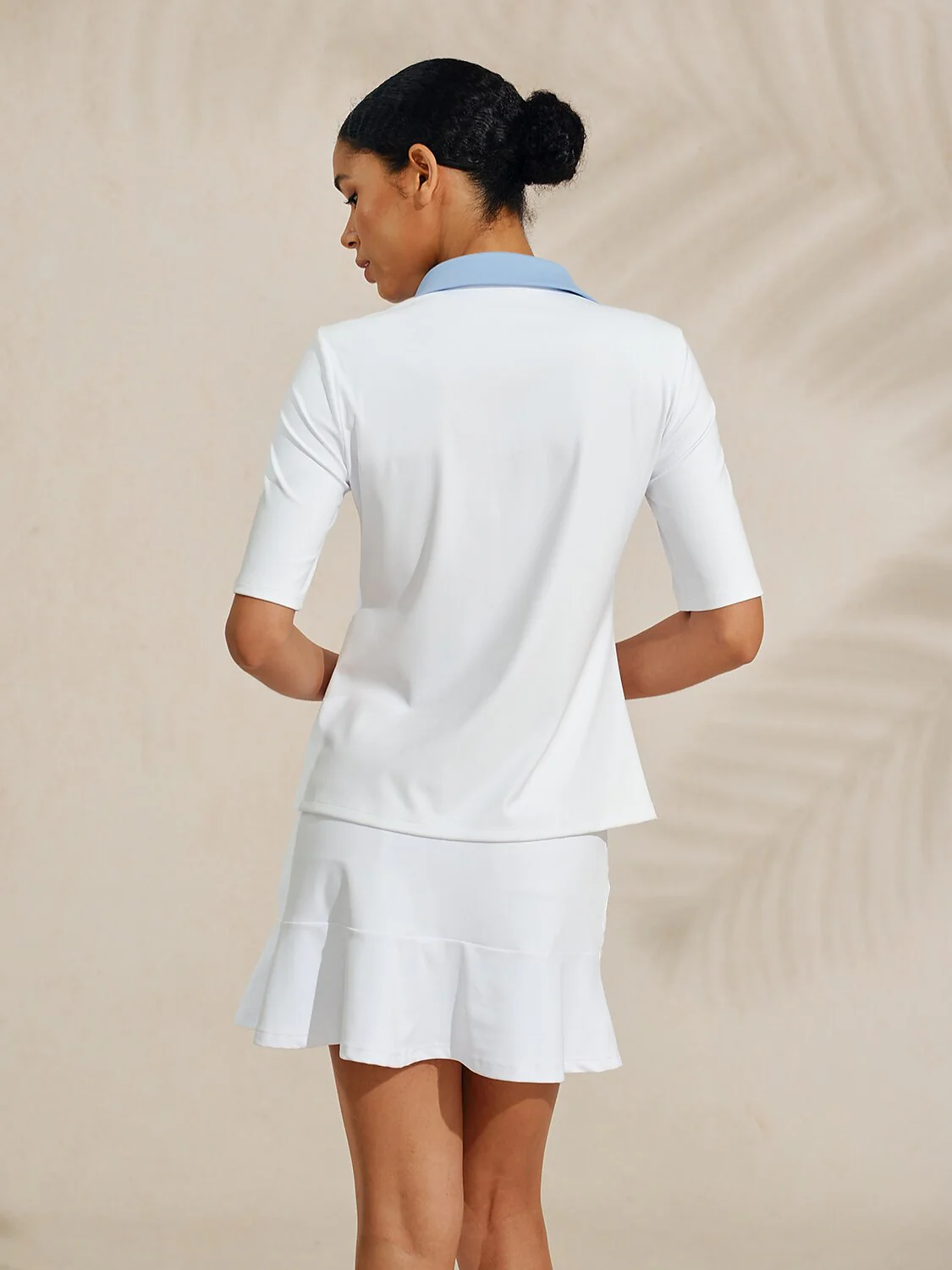 More Than Basic Half Sleeve Curve V-Neck Polo Top UPF50+ - Image 37