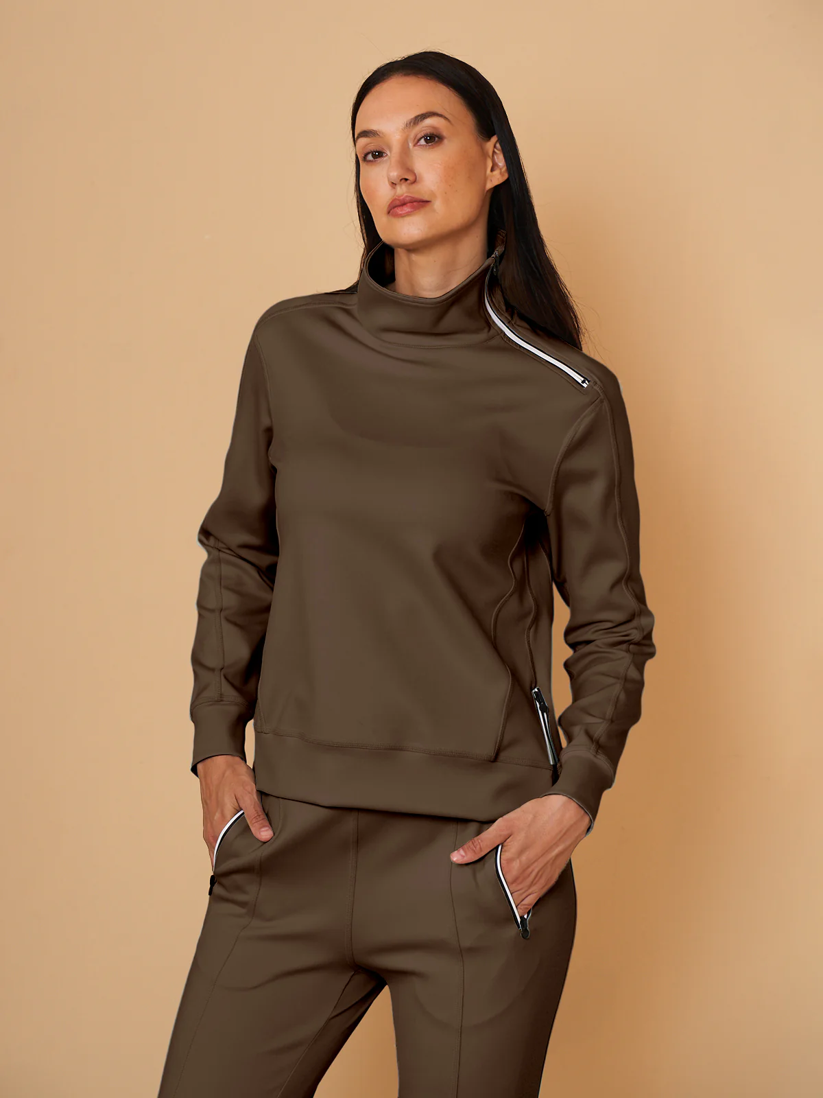 More Than Basic Irregular Collar Golf Sweatshirt - Image 3