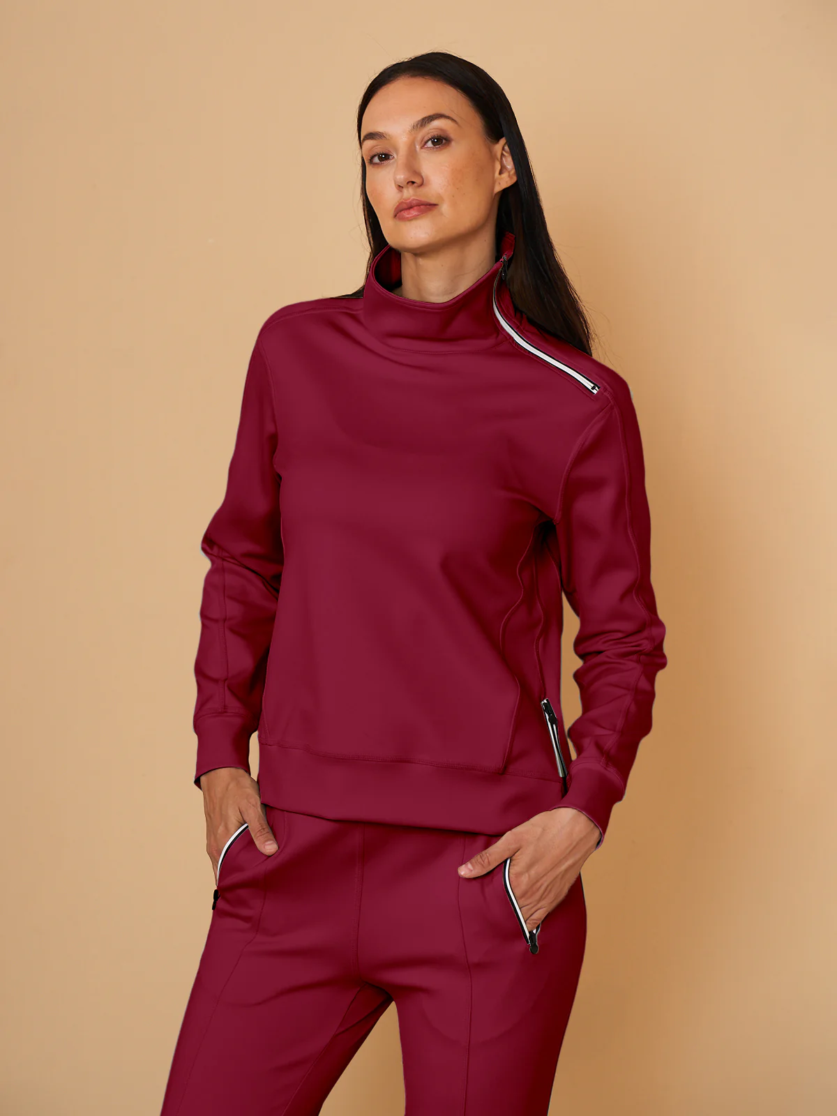 More Than Basic Irregular Collar Golf Sweatshirt - Image 3