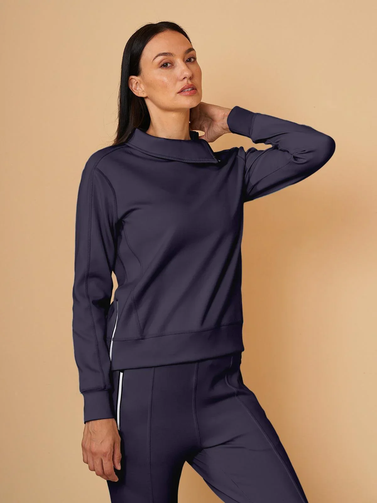 More Than Basic Irregular Collar Golf Sweatshirt - Image 3