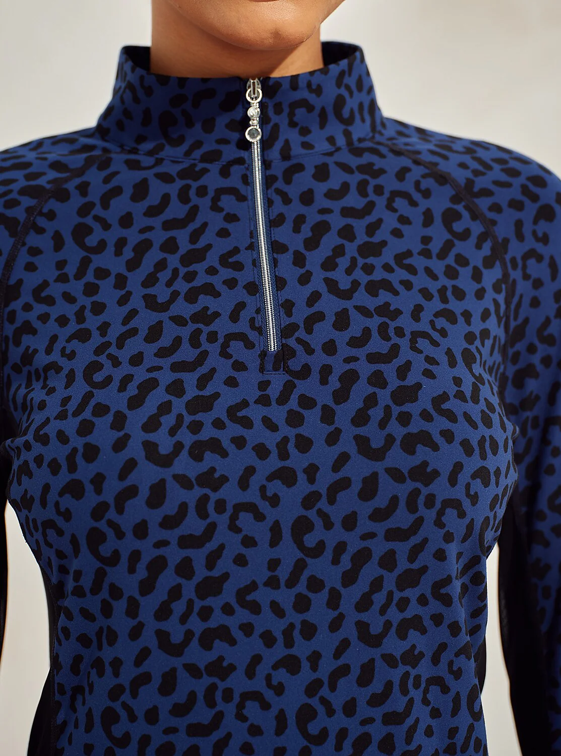 More Than Basic Leopard Mesh Golf Shirt Quarterzip - Image 3