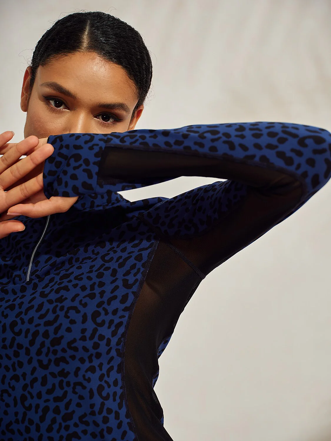 More Than Basic Leopard Mesh Golf Shirt Quarterzip - Image 9