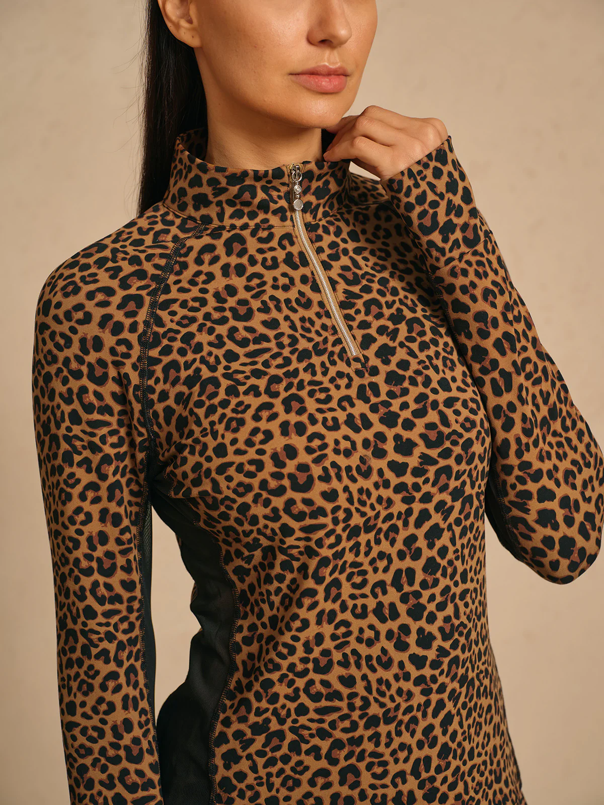 More Than Basic Leopard Mesh Golf Shirt Quarterzip - Image 17