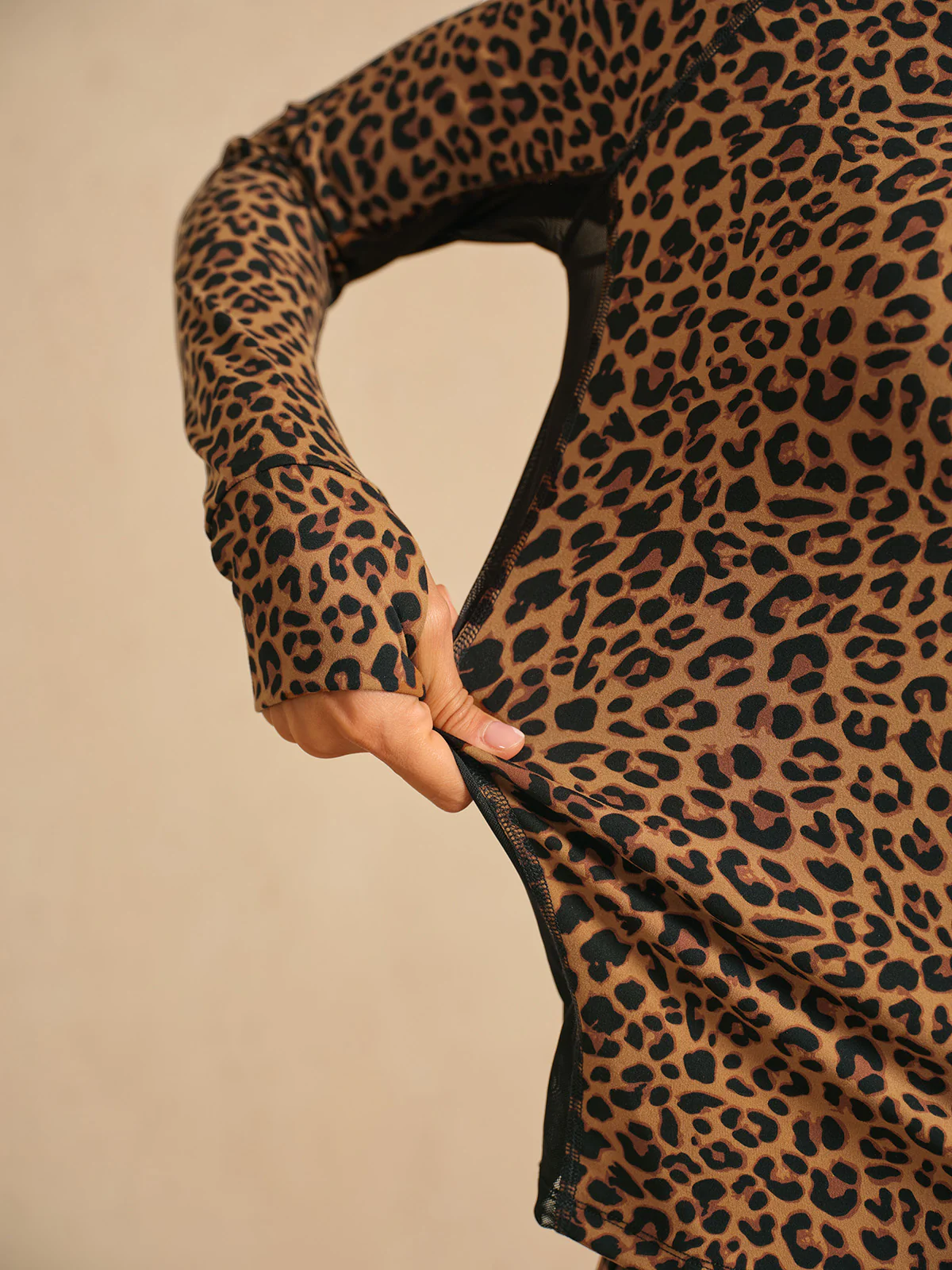 More Than Basic Leopard Mesh Golf Shirt Quarterzip - Image 19