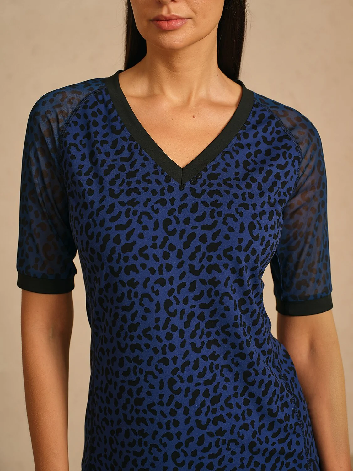 More Than Basic Leopard Short Sleeve Mesh Golf Shirt - Image 3