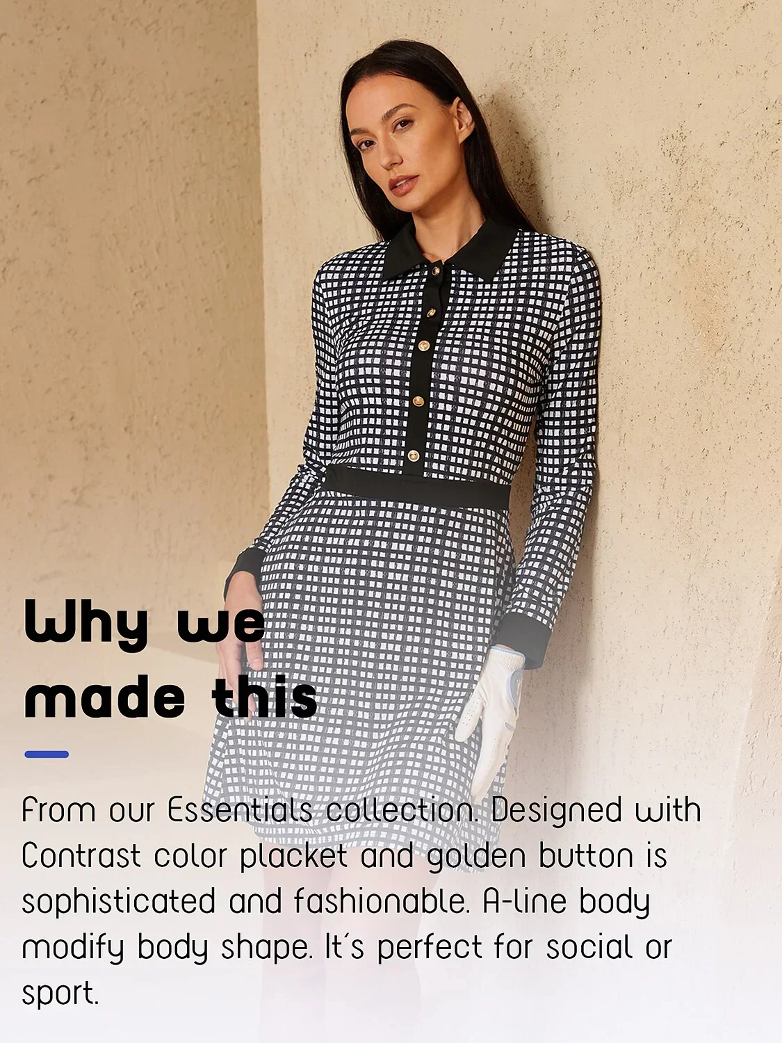 More Than Basic Long Sleeve A-Line 36.5 Inch Dress UPF50+ - Image 10