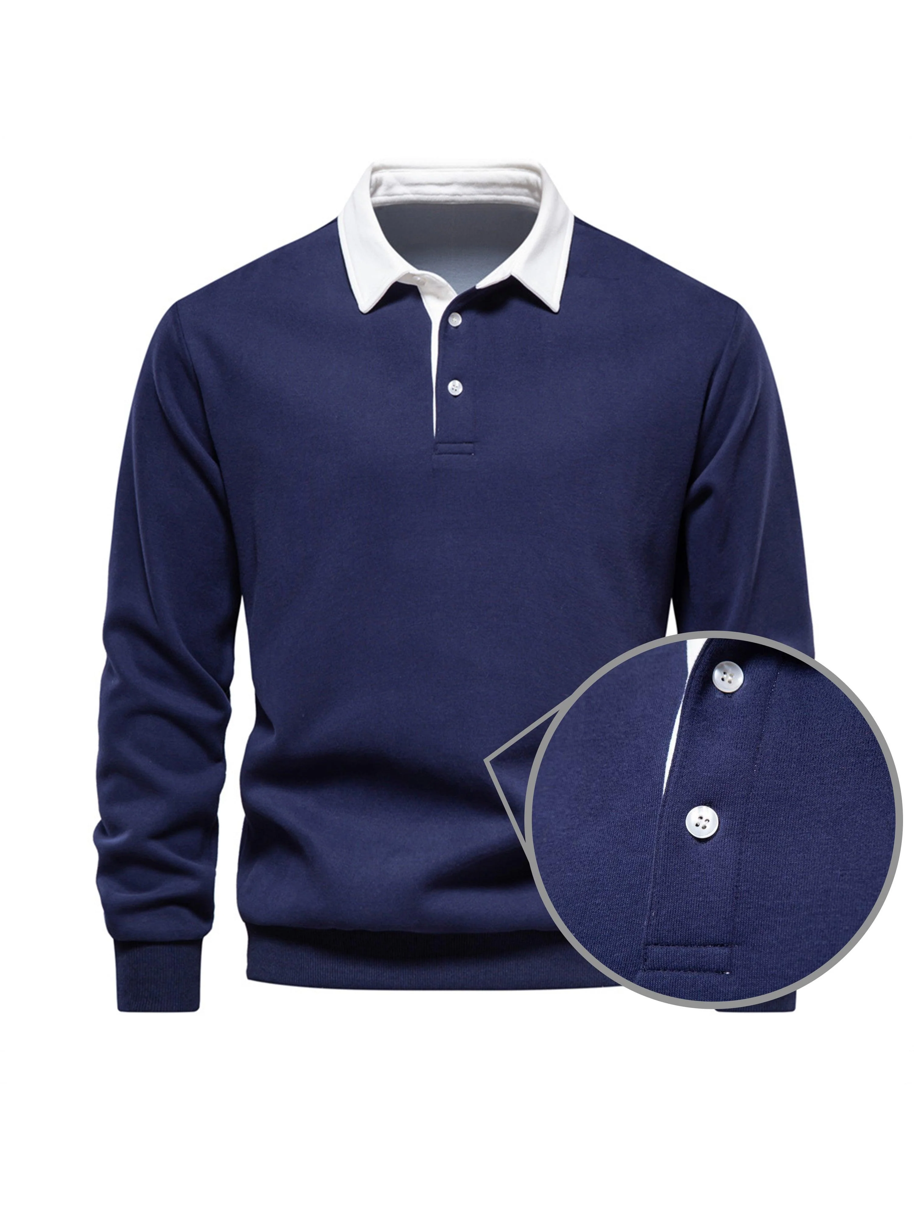 More Than Basic Men's Golf Button Up Collared Sweatshirt - Image 2