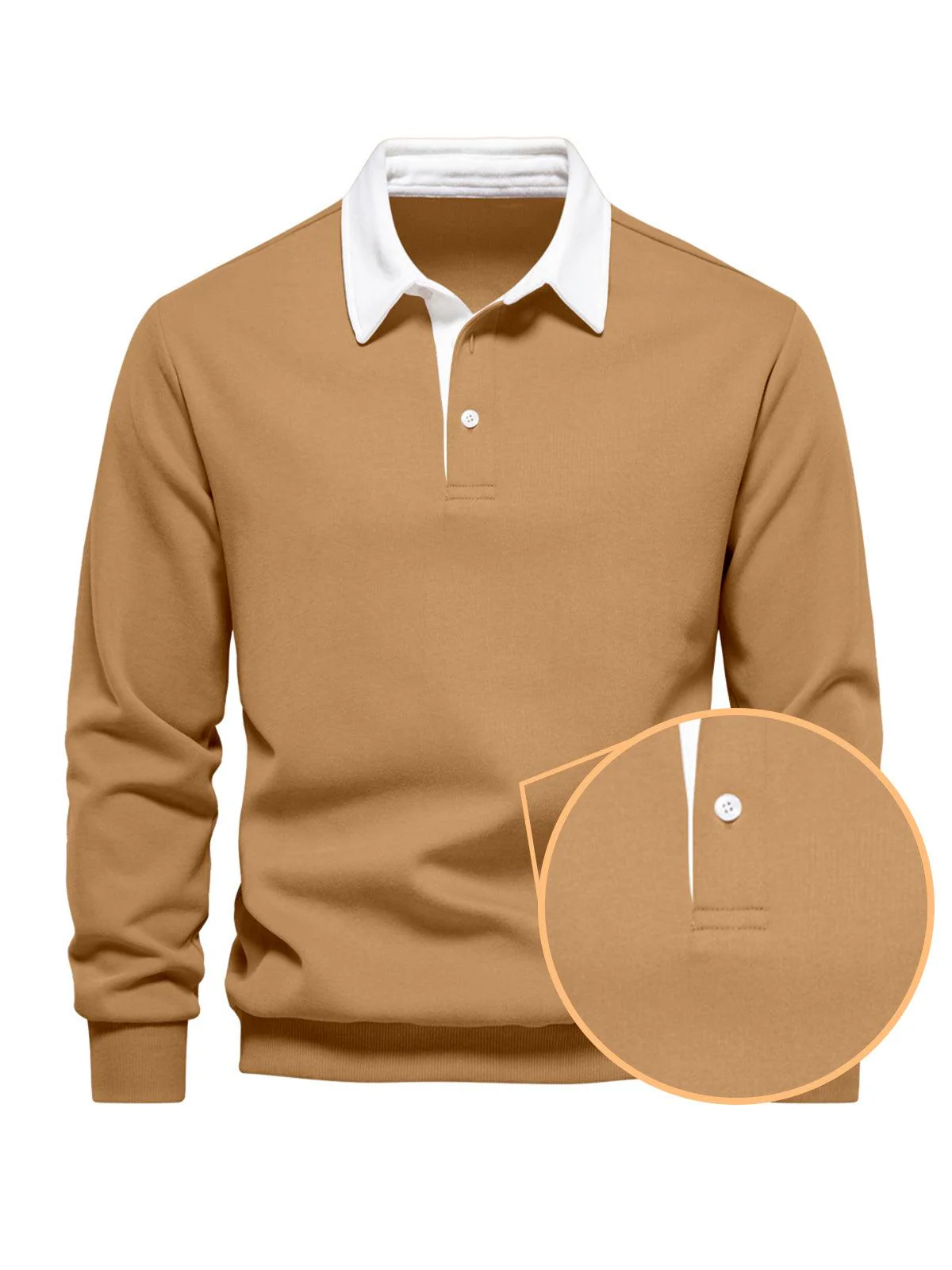 More Than Basic Men's Golf Button Up Collared Sweatshirt - Image 2
