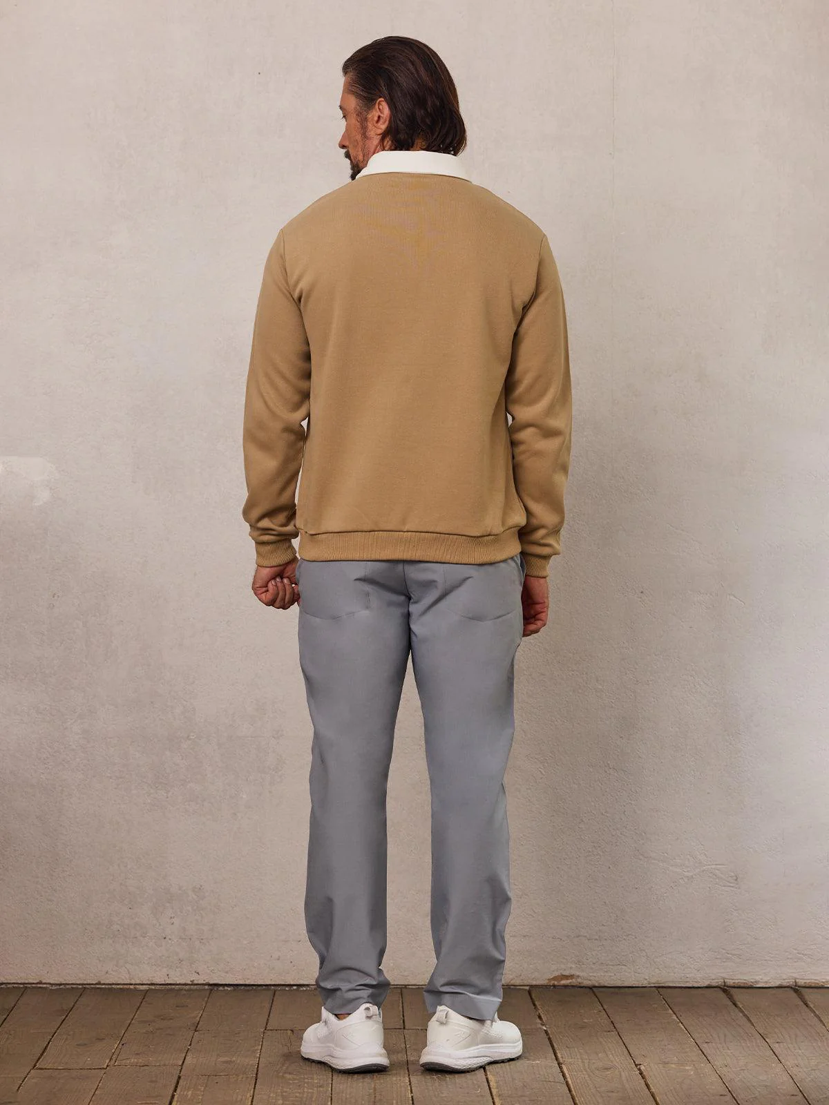 More Than Basic Men's Golf Button Up Collared Sweatshirt - Image 4