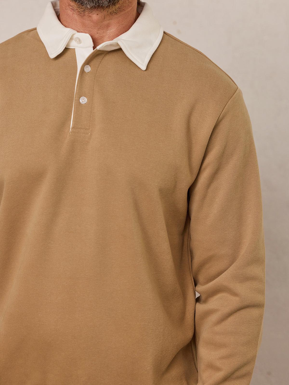 More Than Basic Men's Golf Button Up Collared Sweatshirt - Image 5