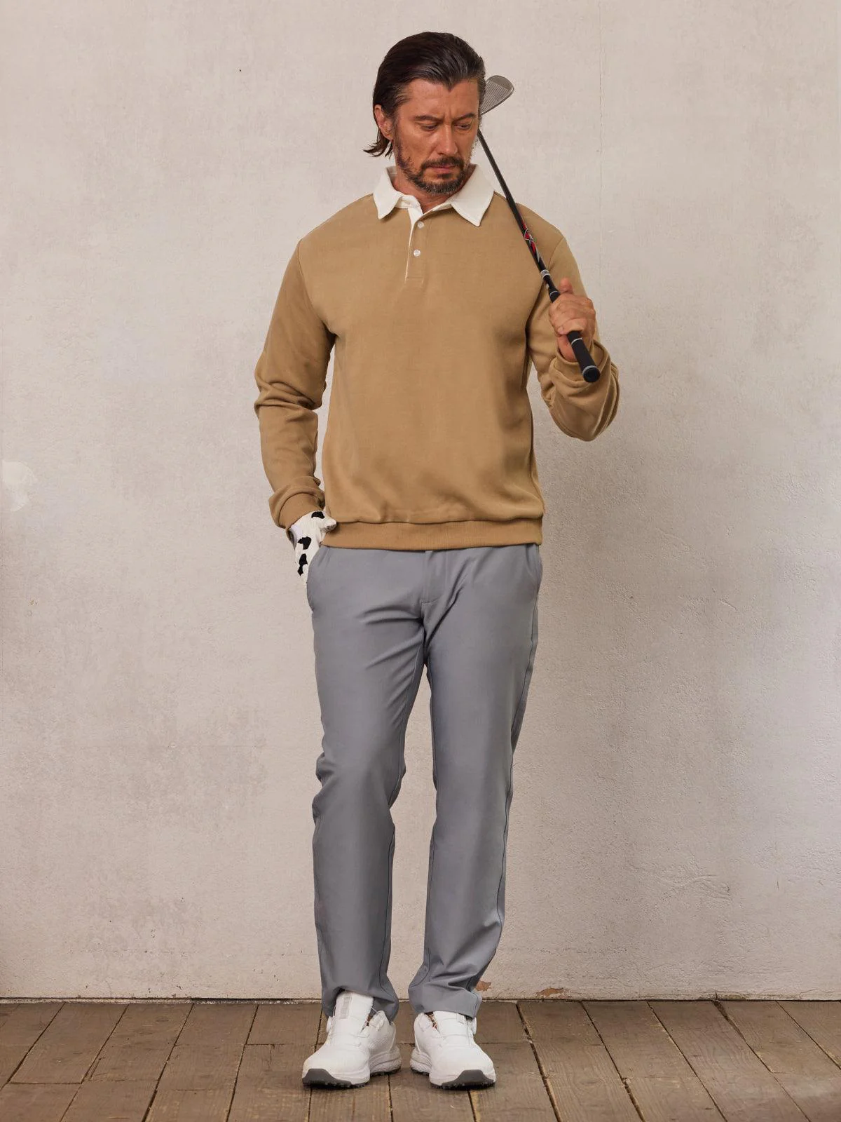 More Than Basic Men's Golf Button Up Collared Sweatshirt - Image 7