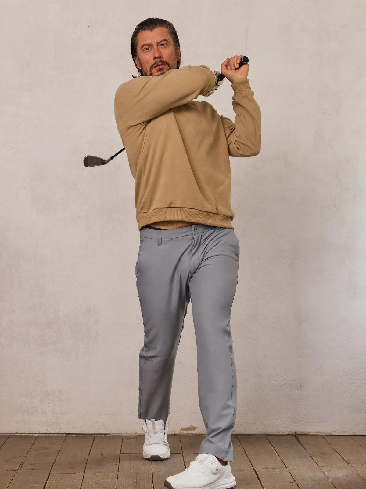 More Than Basic Men's Golf Button Up Collared Sweatshirt - Image 8