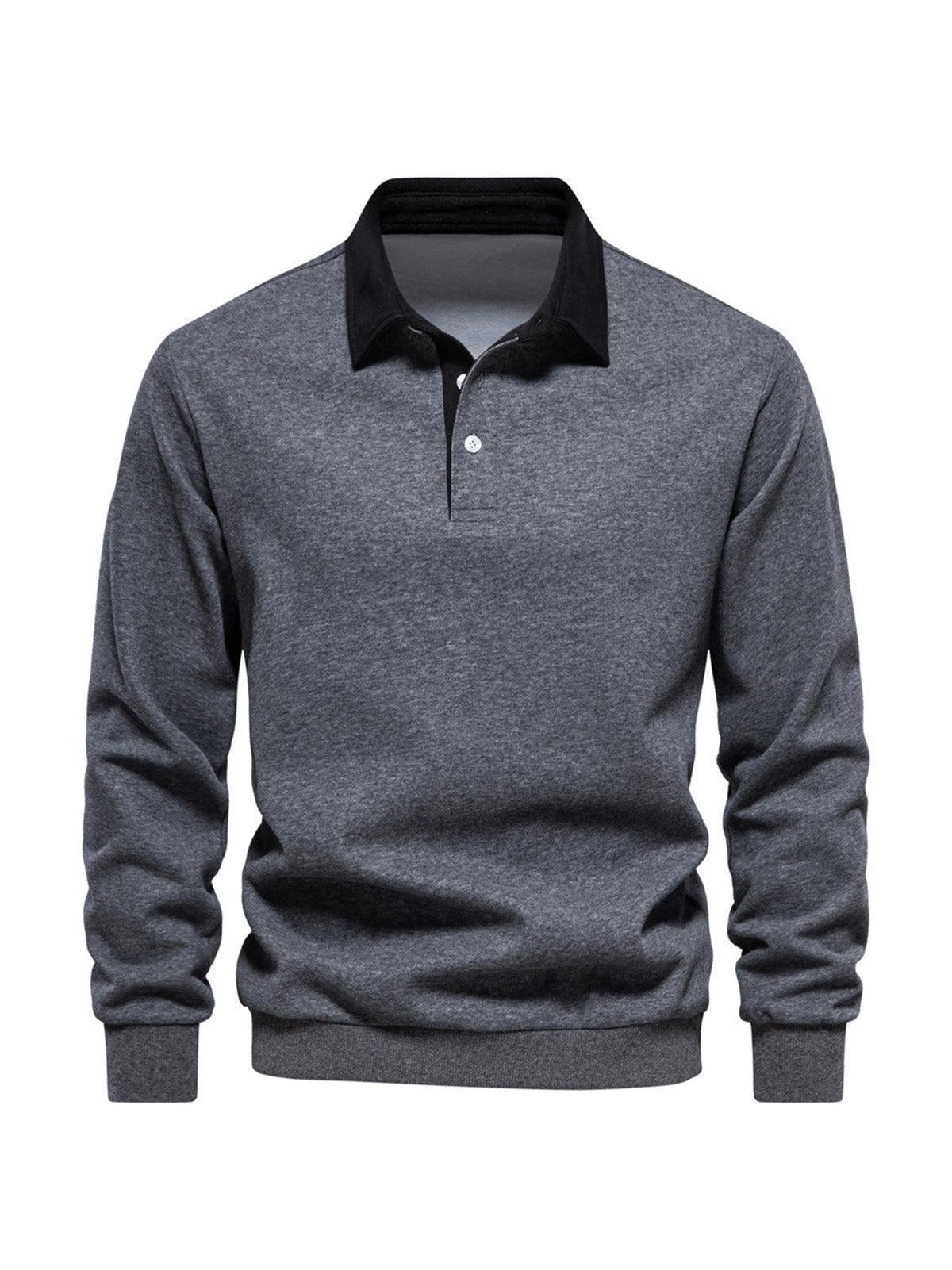 More Than Basic Men's Golf Button Up Collared Sweatshirt - Image 10