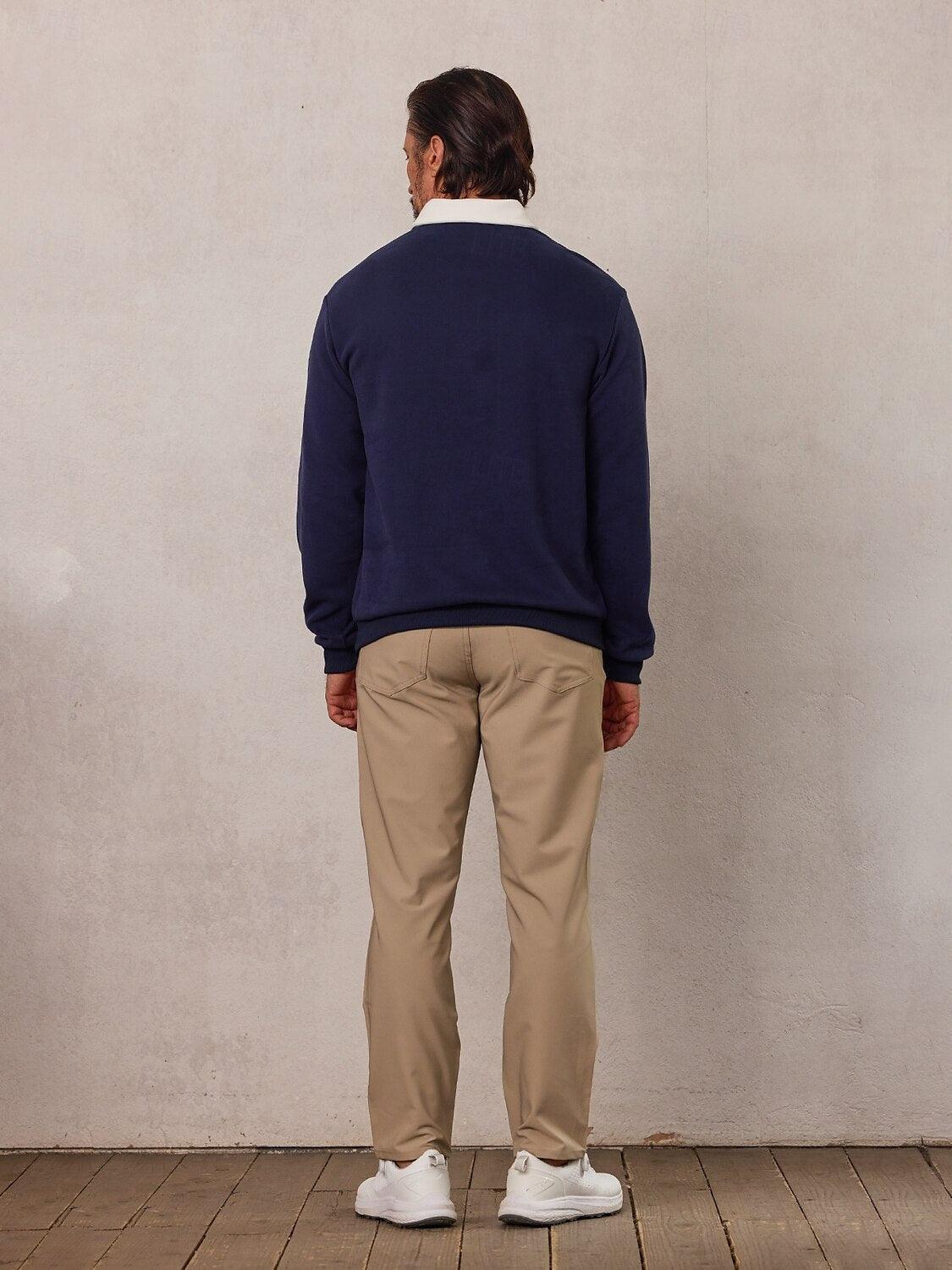 More Than Basic Men's Golf Button Up Collared Sweatshirt - Image 3