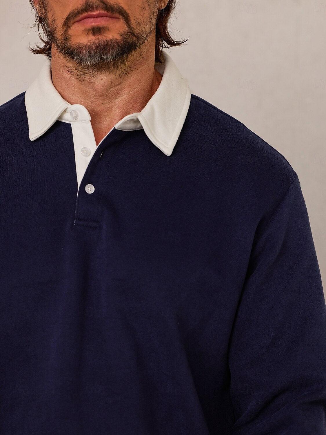More Than Basic Men's Golf Button Up Collared Sweatshirt - Image 4