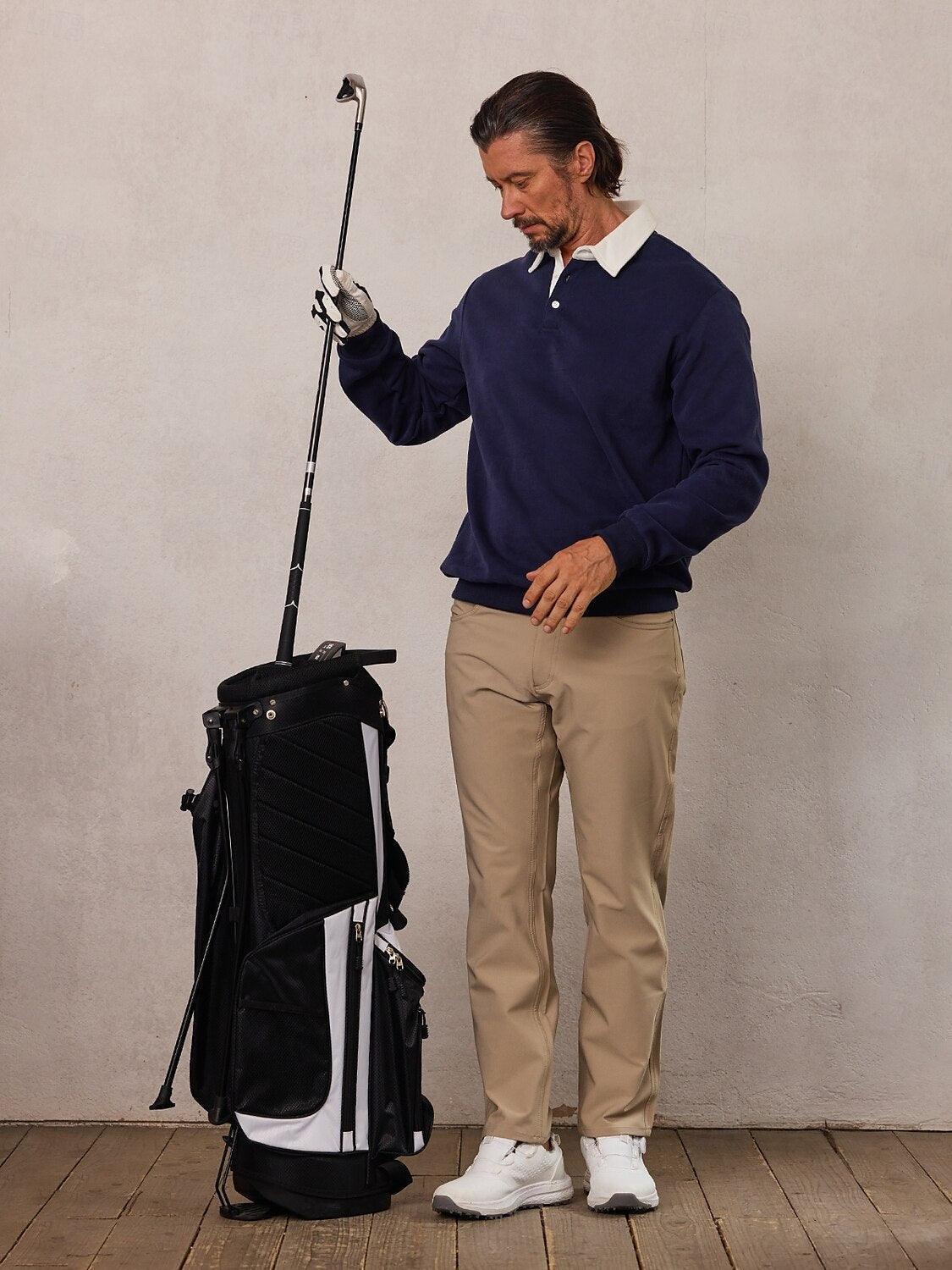 More Than Basic Men's Golf Button Up Collared Sweatshirt - Image 6