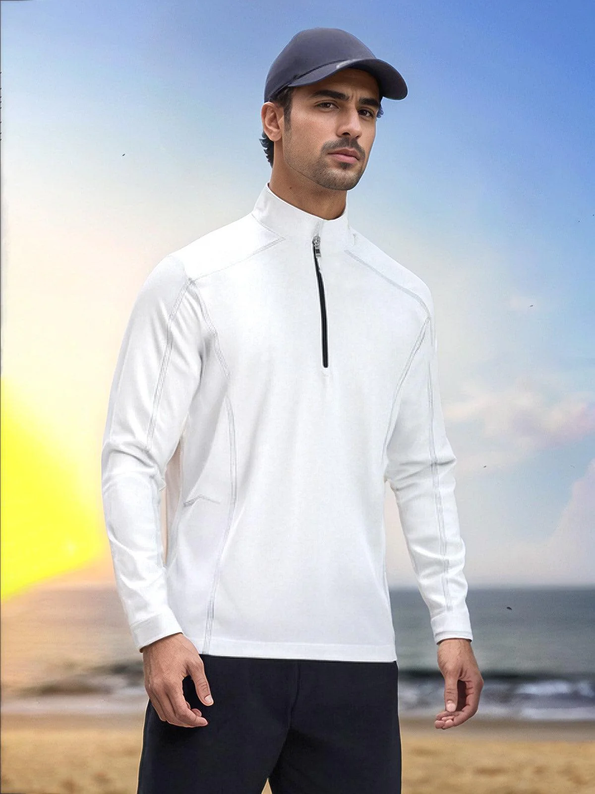 More Than Basic Men's Golf Shirt Quarterzip UPF50+ - Image 7