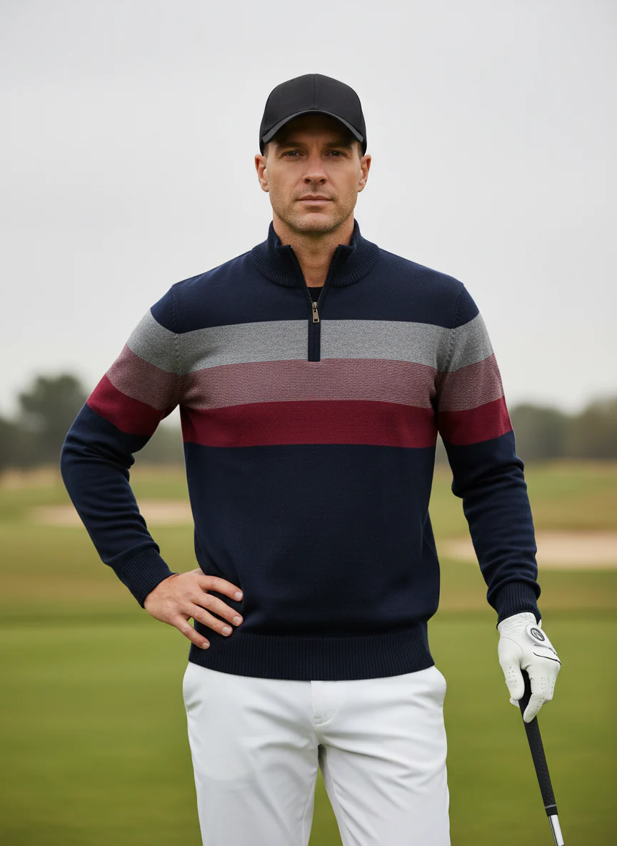 More Than Basic Men's Golf Quarter Zip Sweater - Image 15