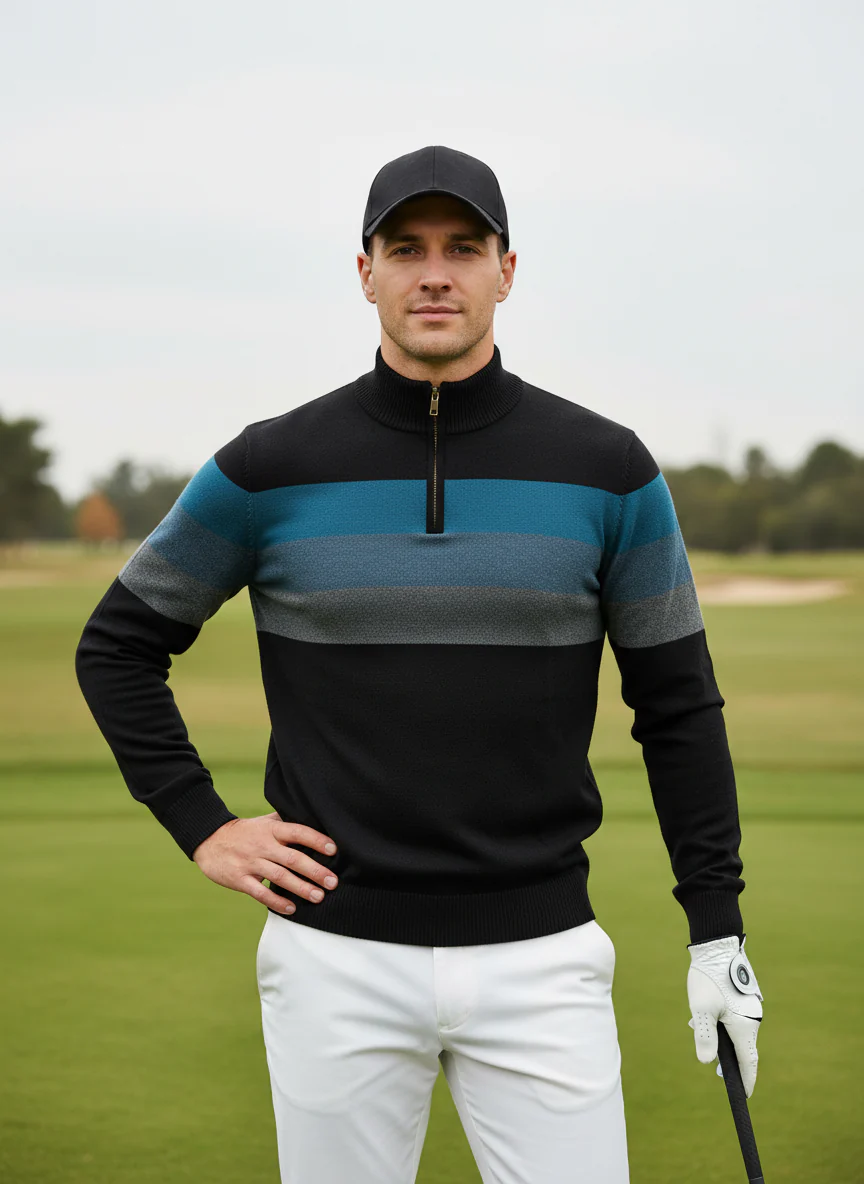 More Than Basic Men's Golf Quarter Zip Sweater - Image 14