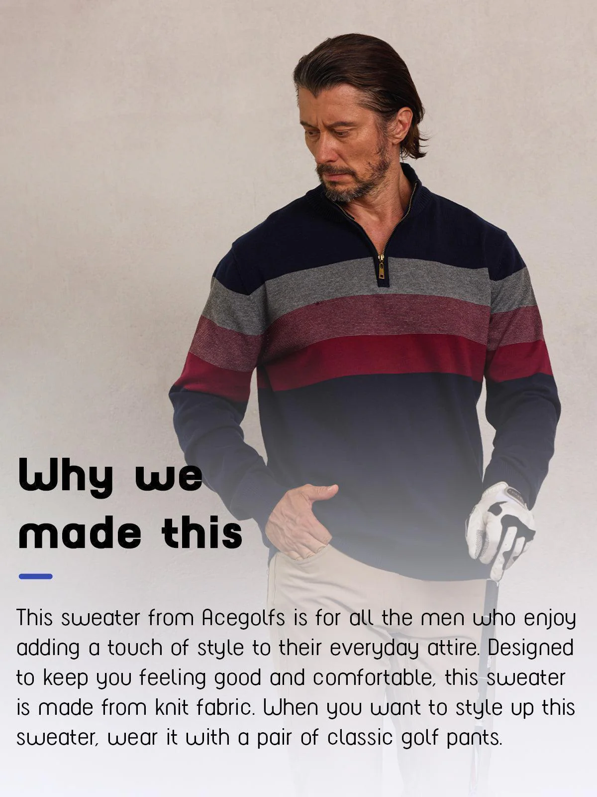 More Than Basic Men's Golf Quarter Zip Sweater - Image 11
