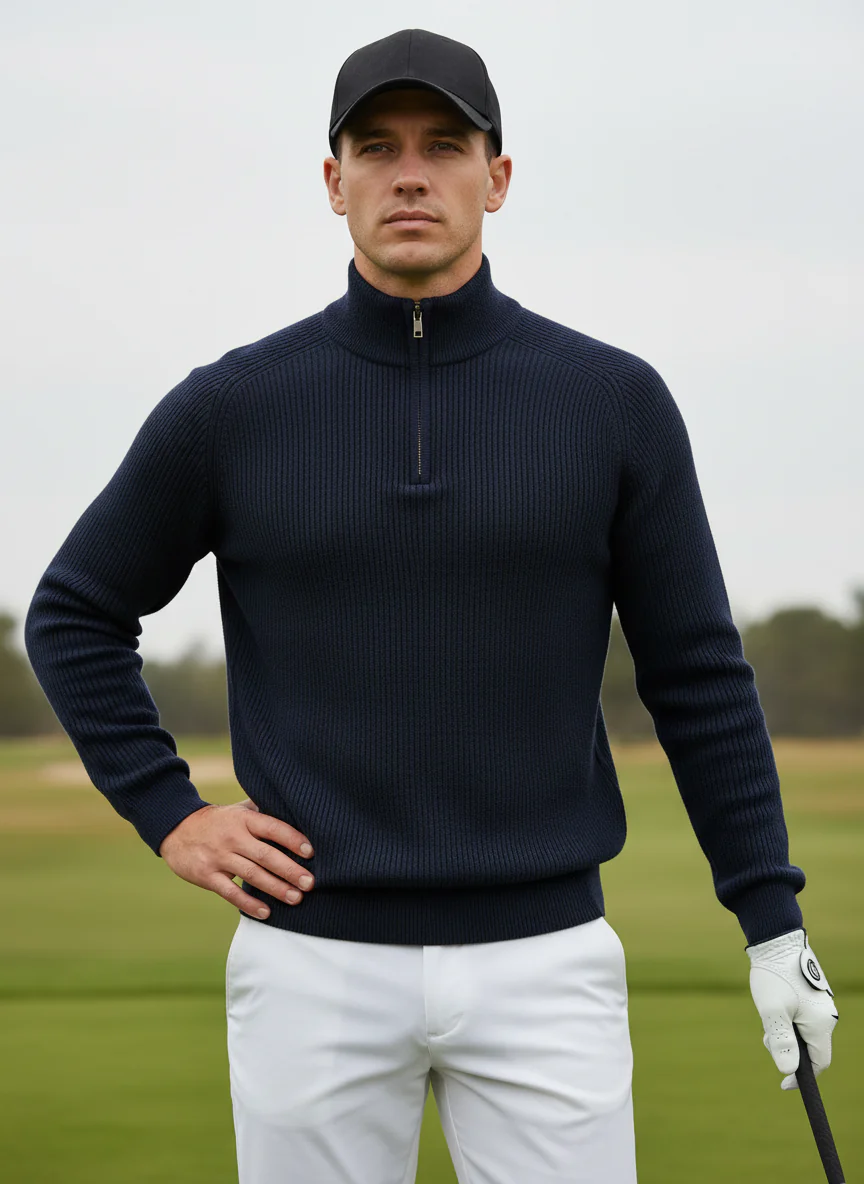 More Than Basic Men's Golf Quarter Zip Sweater - Image 4