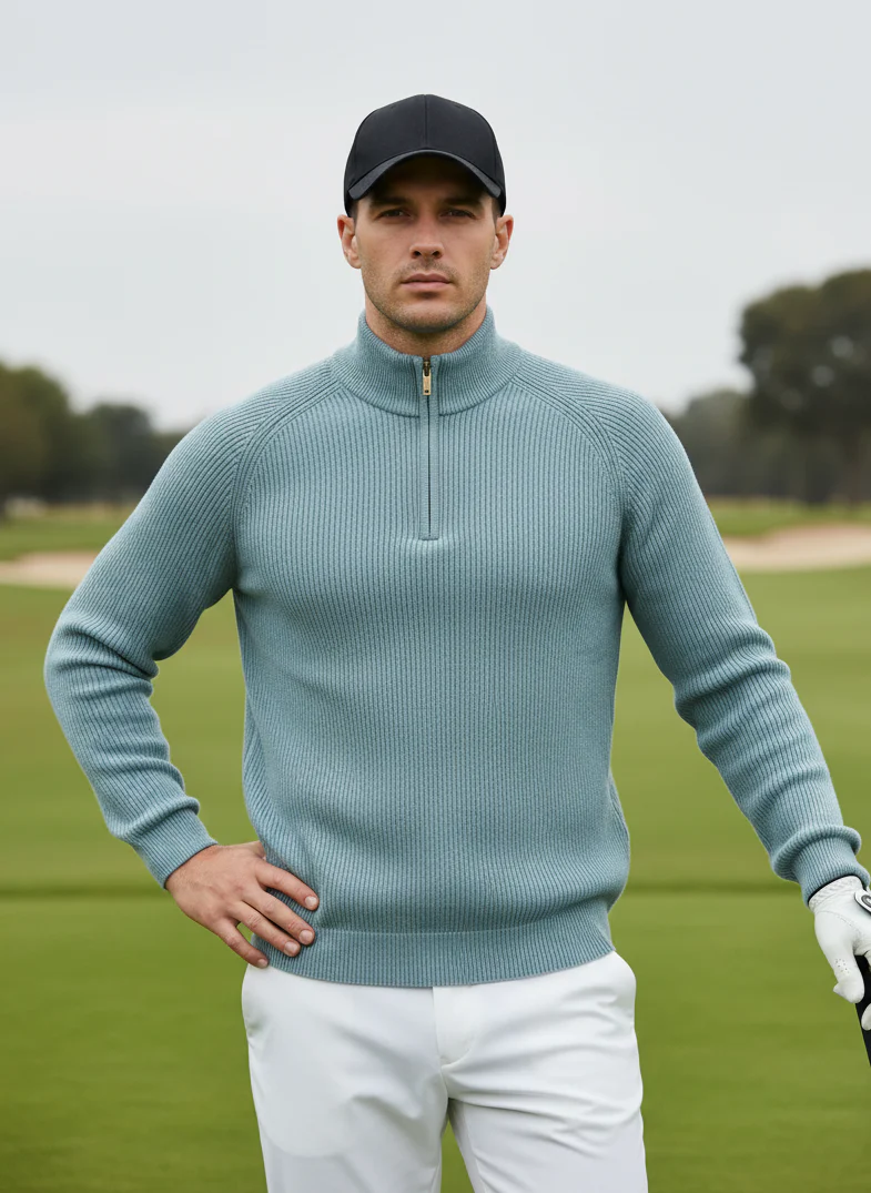 More Than Basic Men's Golf Quarter Zip Sweater - Image 5