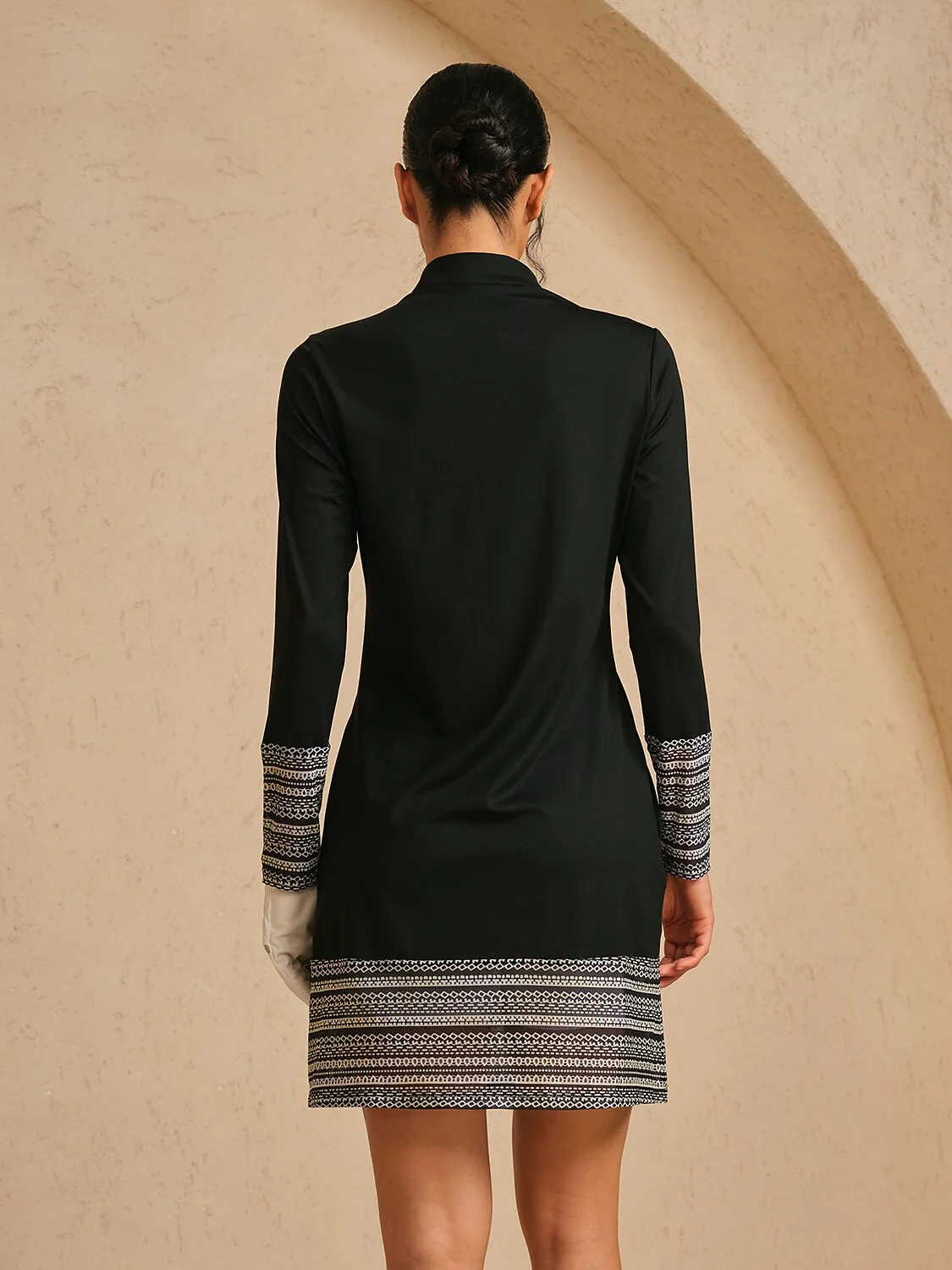 More Than Basic Long Sleeve Printed Mesh 36.5 Inch Dress UPF50+ - Image 4