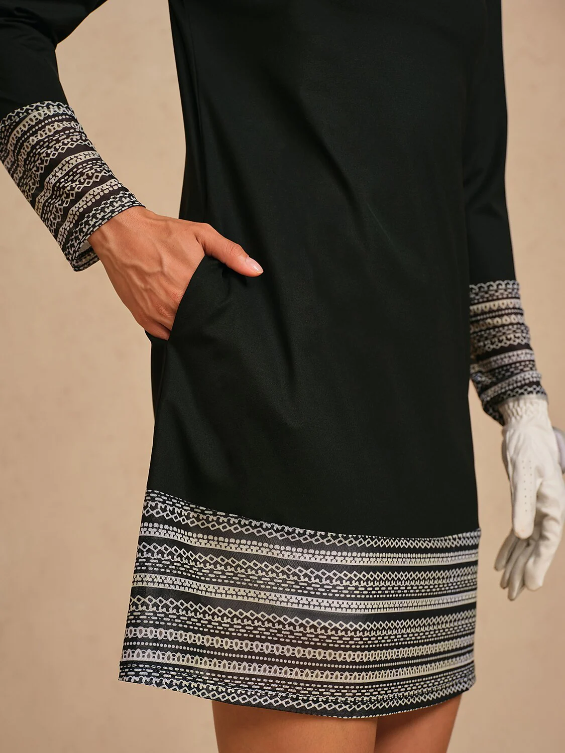 More Than Basic Long Sleeve Printed Mesh 36.5 Inch Dress UPF50+ - Image 6