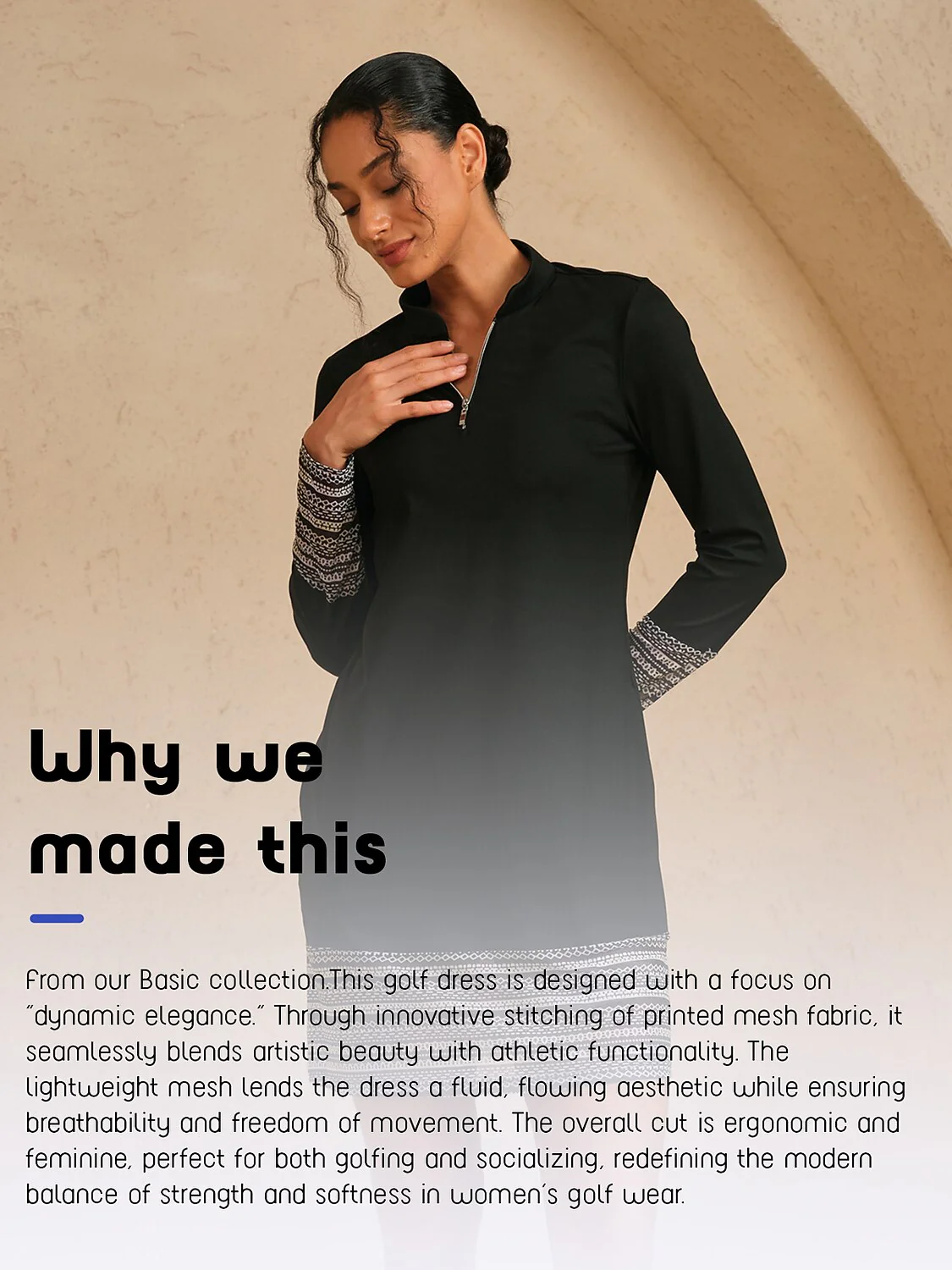More Than Basic Long Sleeve Printed Mesh 36.5 Inch Dress UPF50+ - Image 7