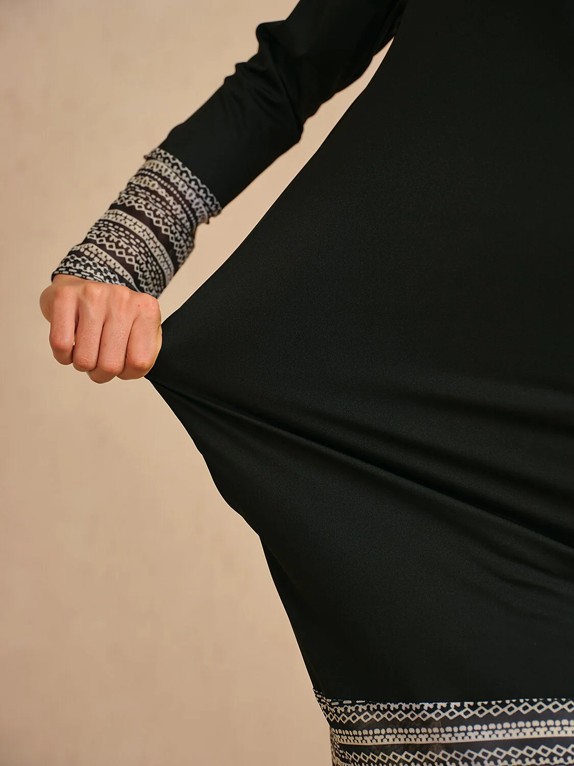 More Than Basic Long Sleeve Printed Mesh 36.5 Inch Dress UPF50+ - Image 9