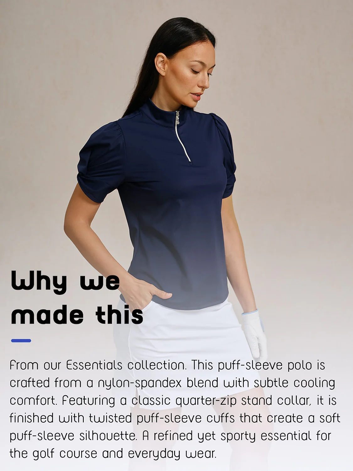 More Than Basic Puff Sleeve Quarterzip UPF50+ - Image 11